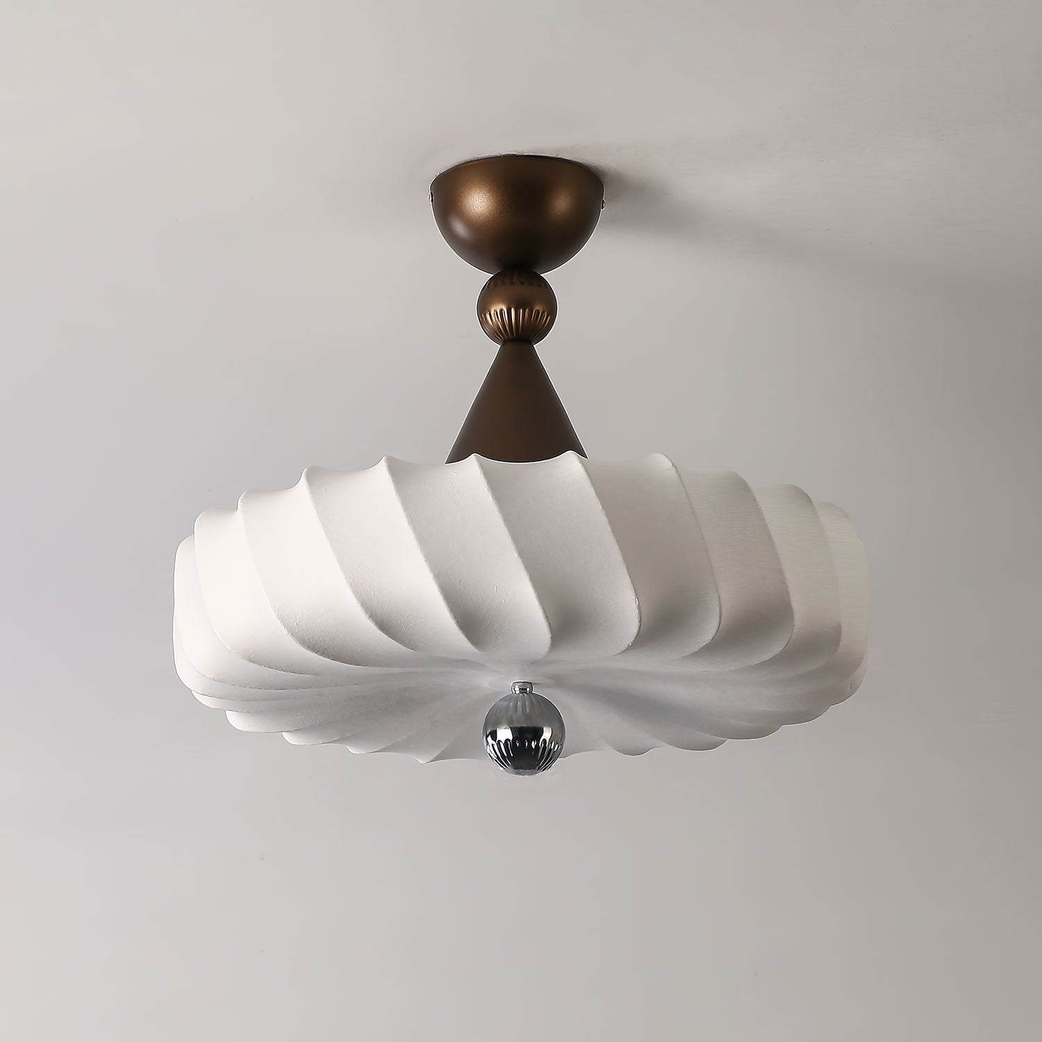 Zelore Swirl Fabric Bronze Pendant Light - Letslighting
