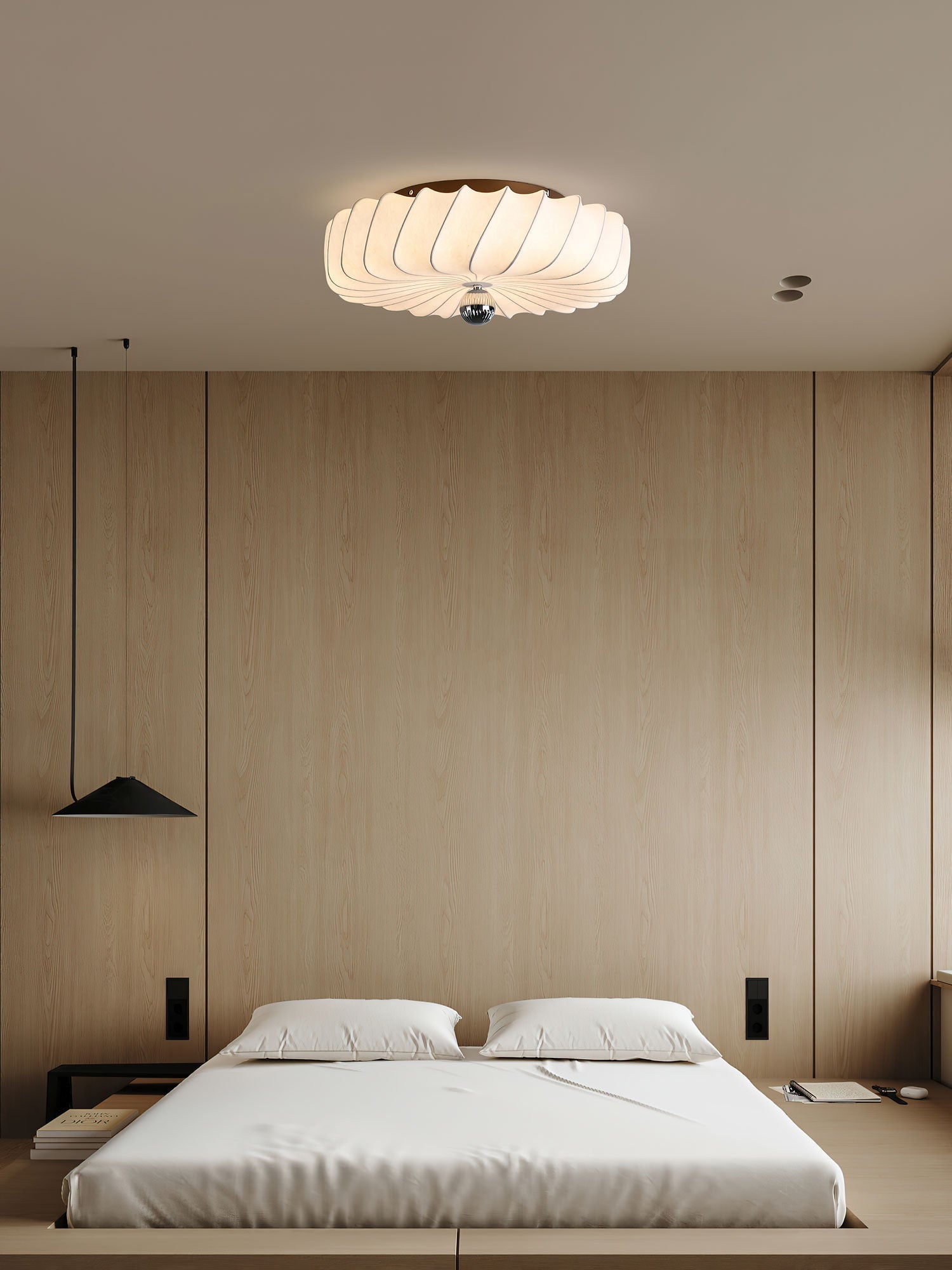 Zelore Swirl Fabric Bronze Pendant Light - Letslighting