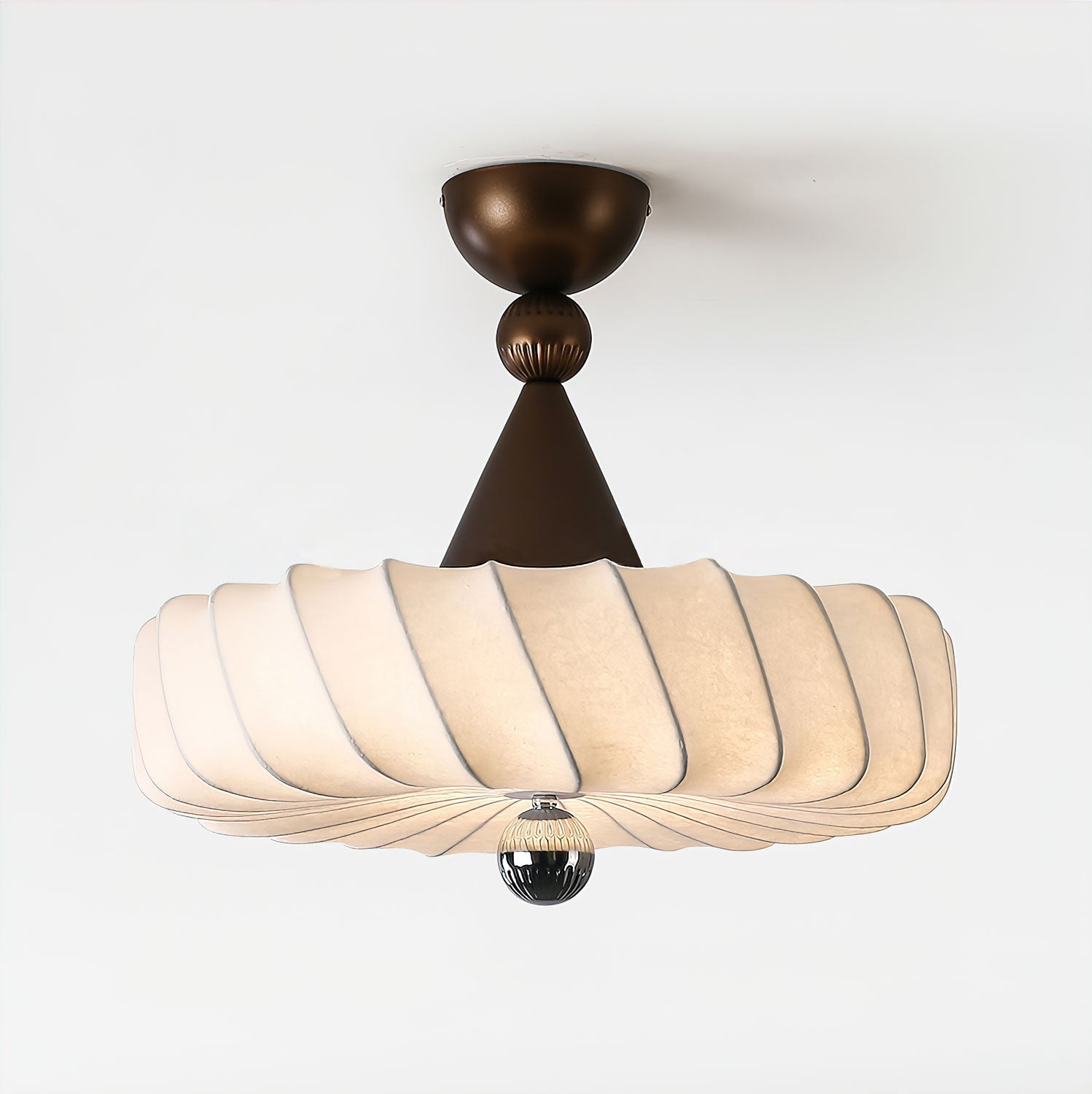 Zelore Swirl Fabric Bronze Pendant Light - Letslighting