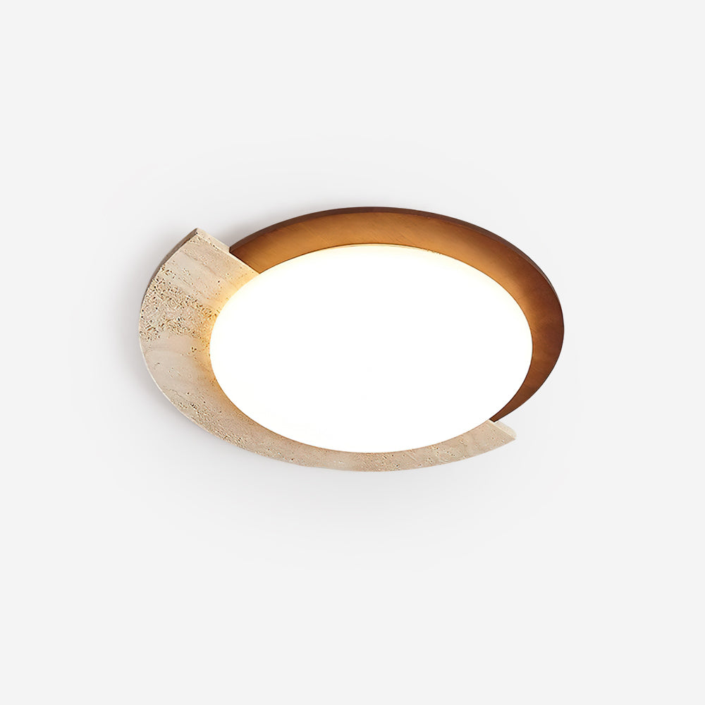 Ritta  Travertine Oval LED Ceiling Light
