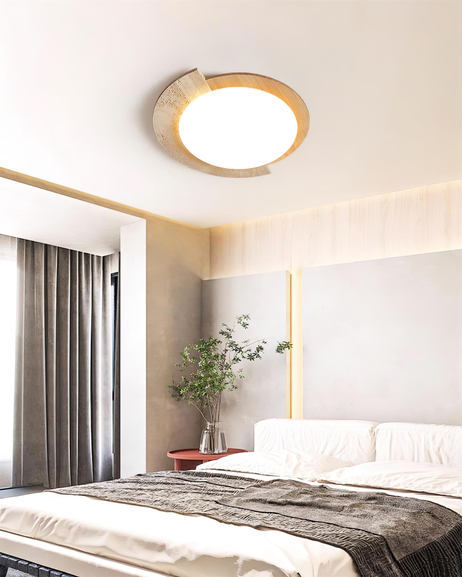 Ritta  Travertine Oval LED Ceiling Light