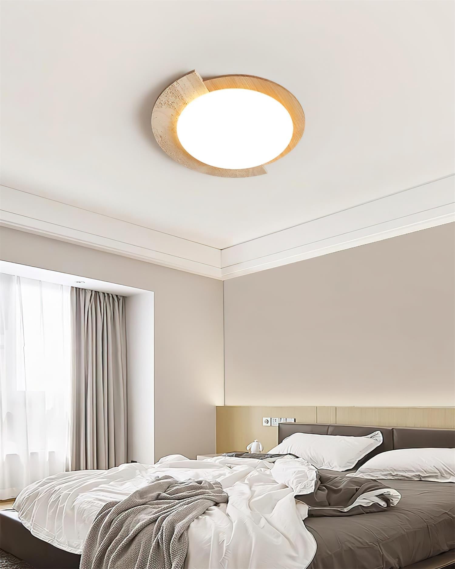Ritta  Travertine Oval LED Ceiling Light