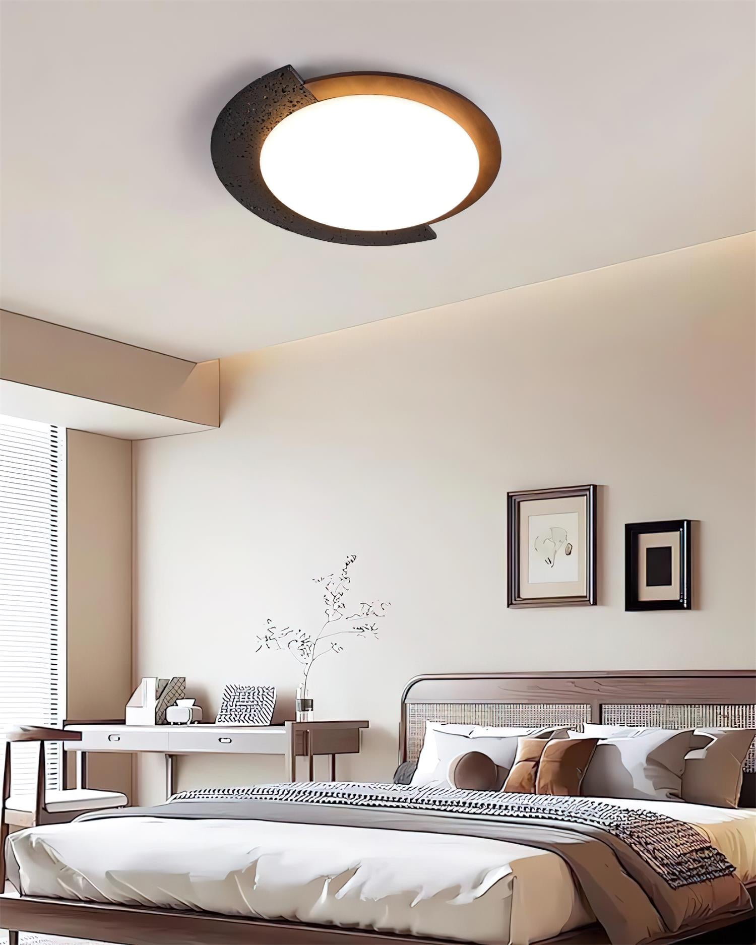 Ritta  Travertine Oval LED Ceiling Light