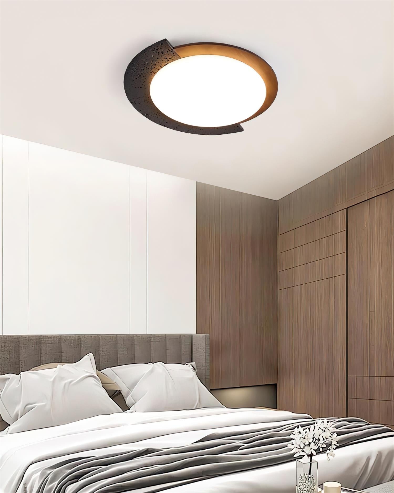 Ritta  Travertine Oval LED Ceiling Light