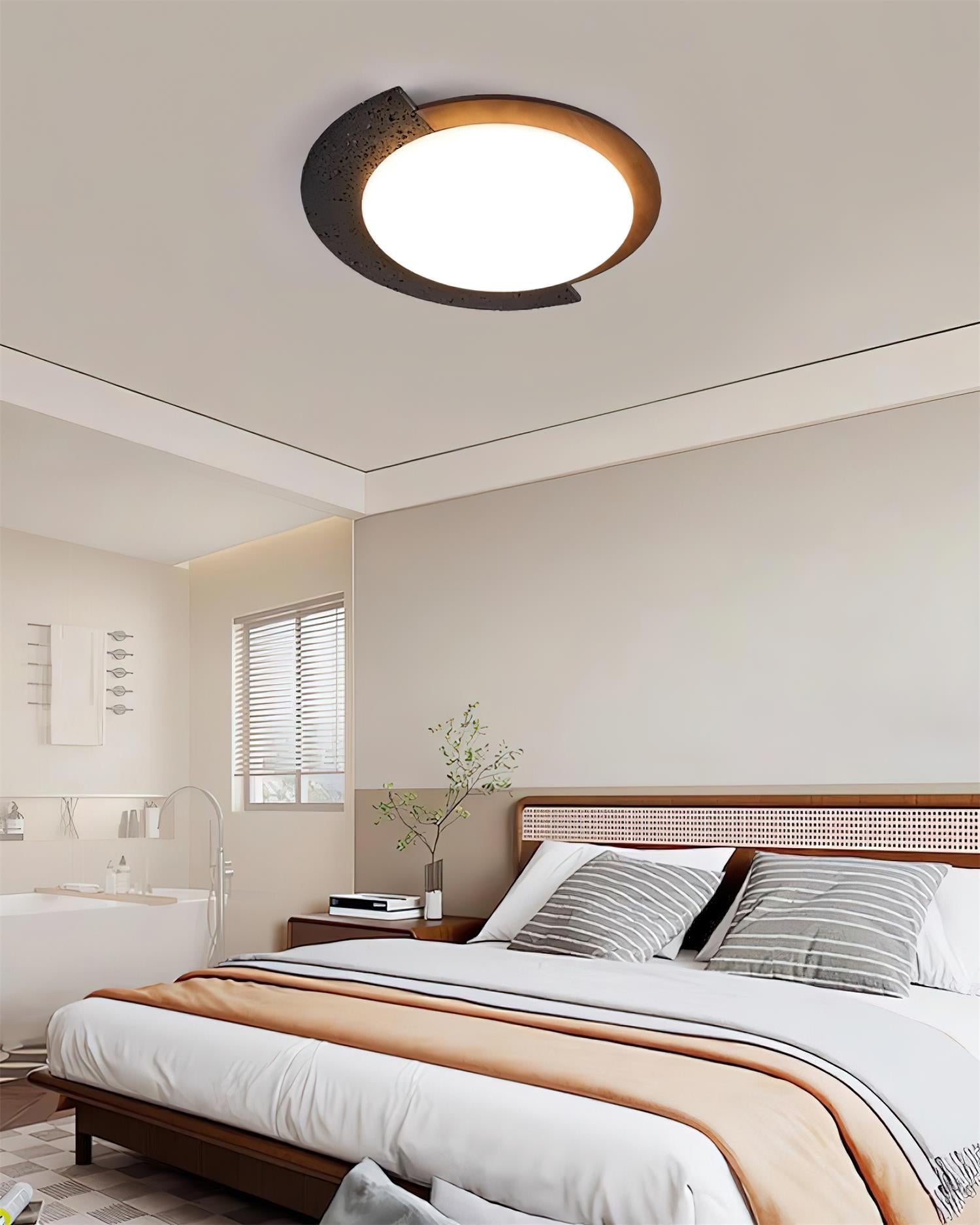 Ritta  Travertine Oval LED Ceiling Light