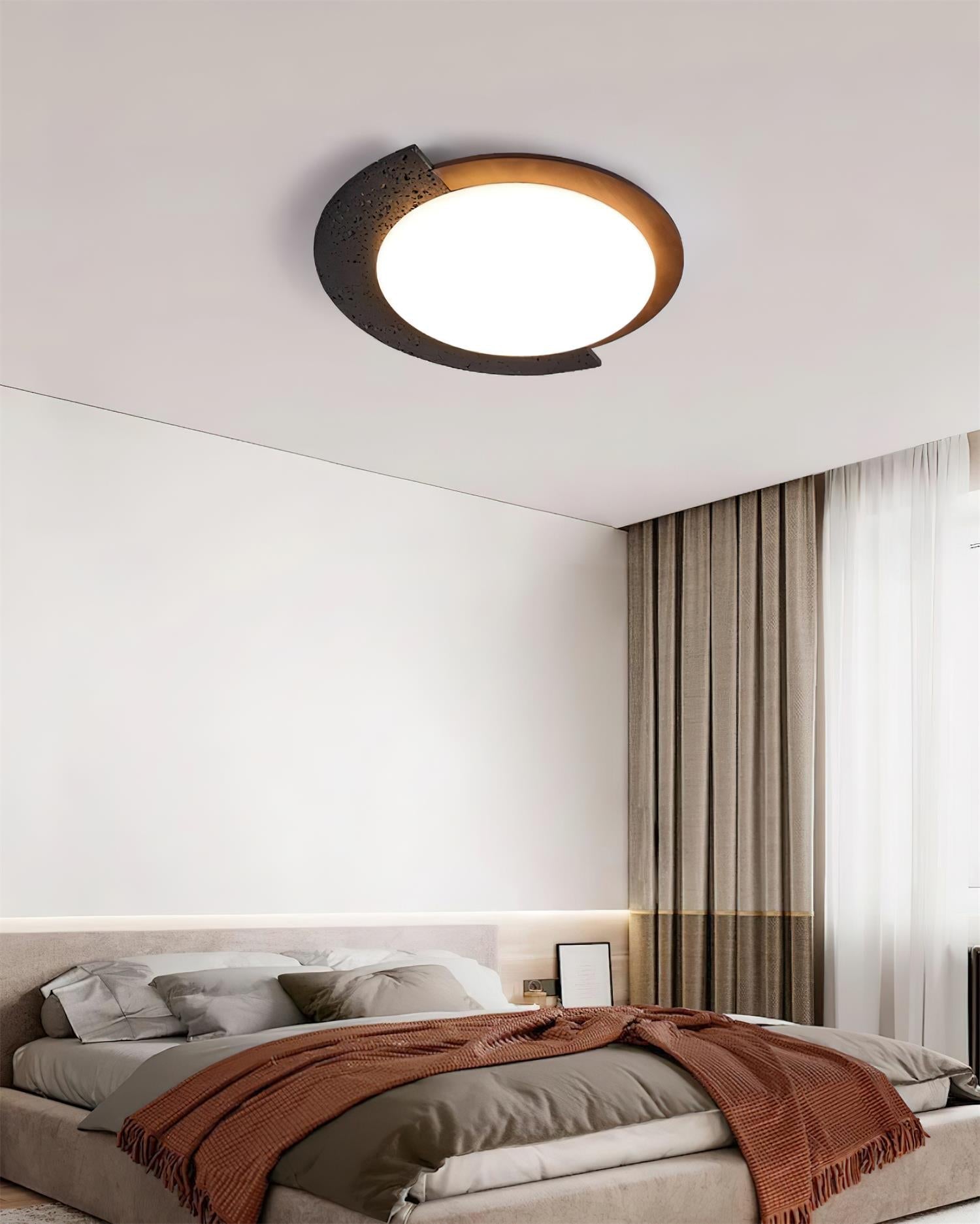 Ritta  Travertine Oval LED Ceiling Light