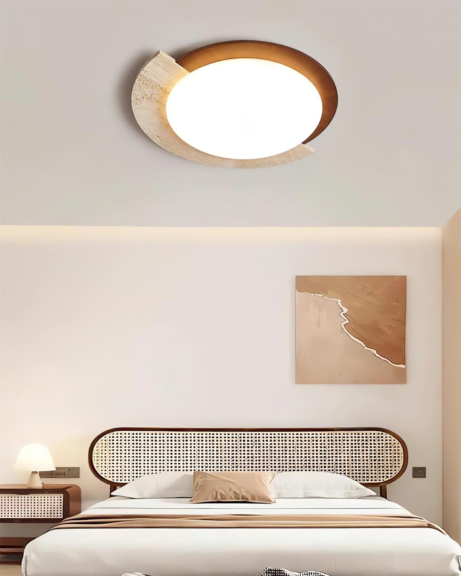 Ritta  Travertine Oval LED Ceiling Light