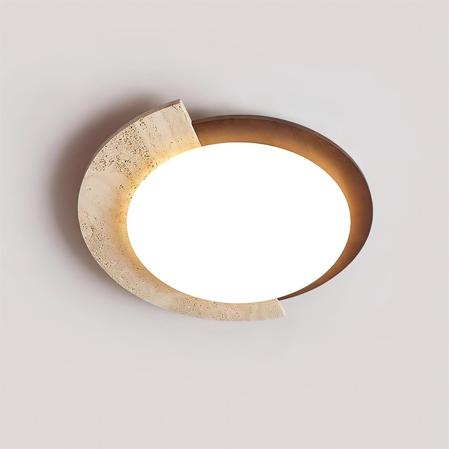 Ritta  Travertine Oval LED Ceiling Light
