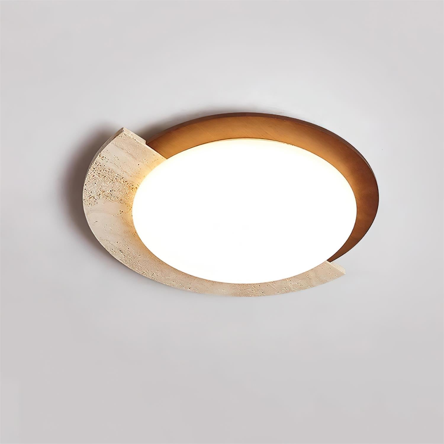 Ritta  Travertine Oval LED Ceiling Light