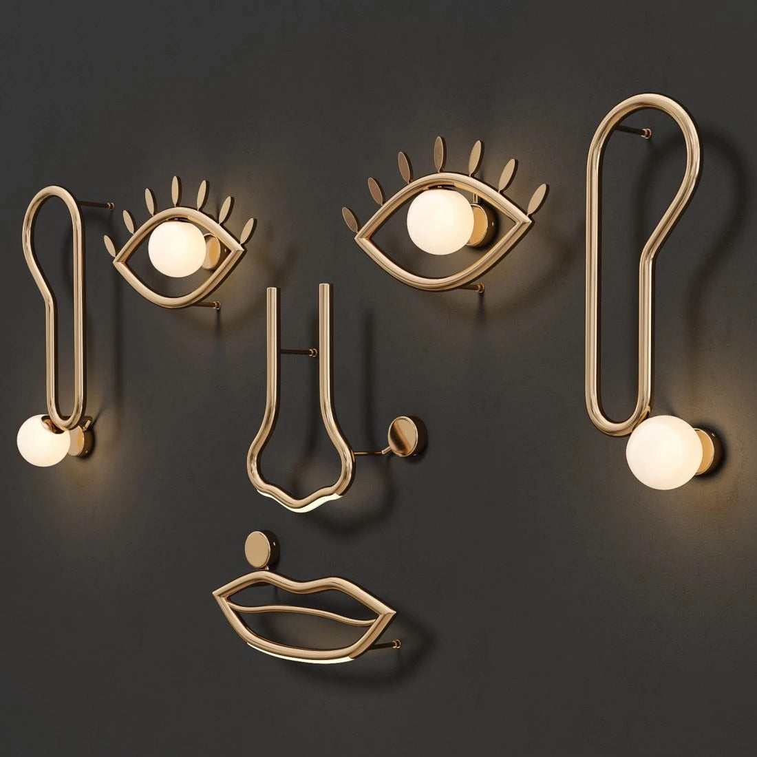 Oldore Individual Creativity Brass Glass Wall Lamp - Letslighting