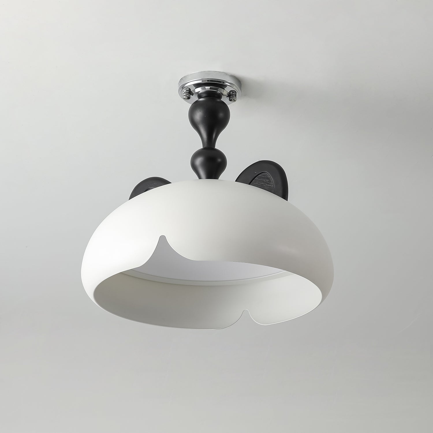 Cat Ceiling Light Glossy Dome Wood Ears - Letslighting