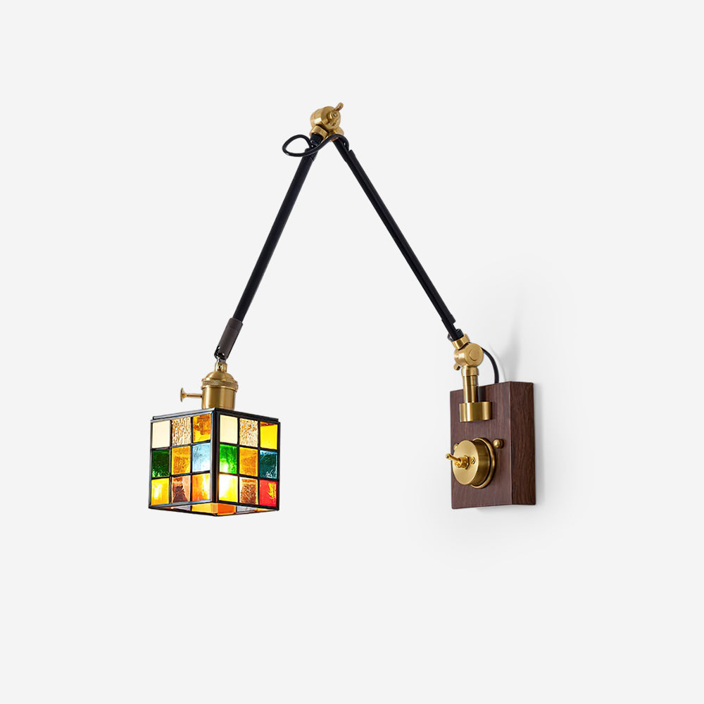Tiffany Mosaic Wall Lamp Wood - Letslighting