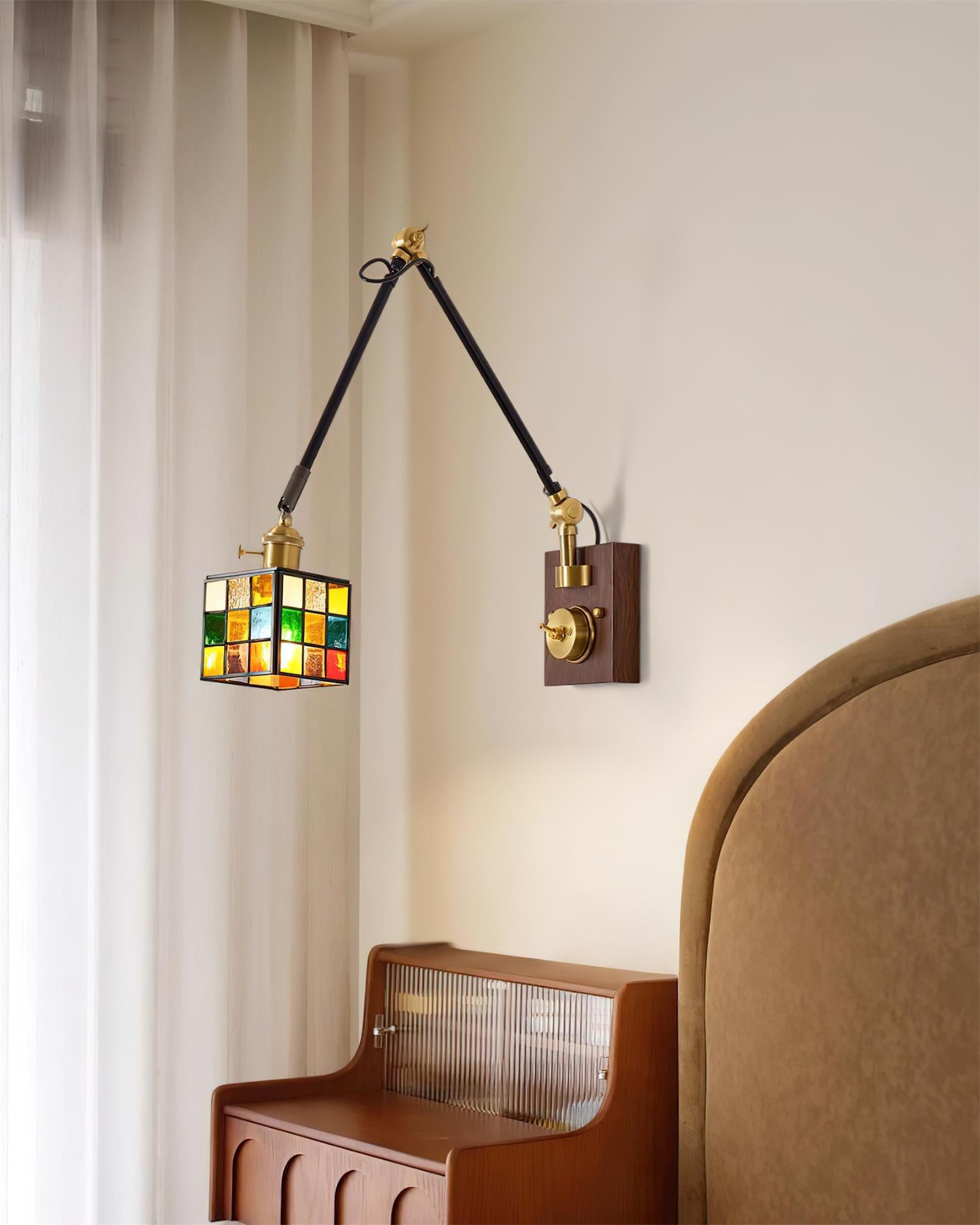 Tiffany Mosaic Wall Lamp Wood - Letslighting