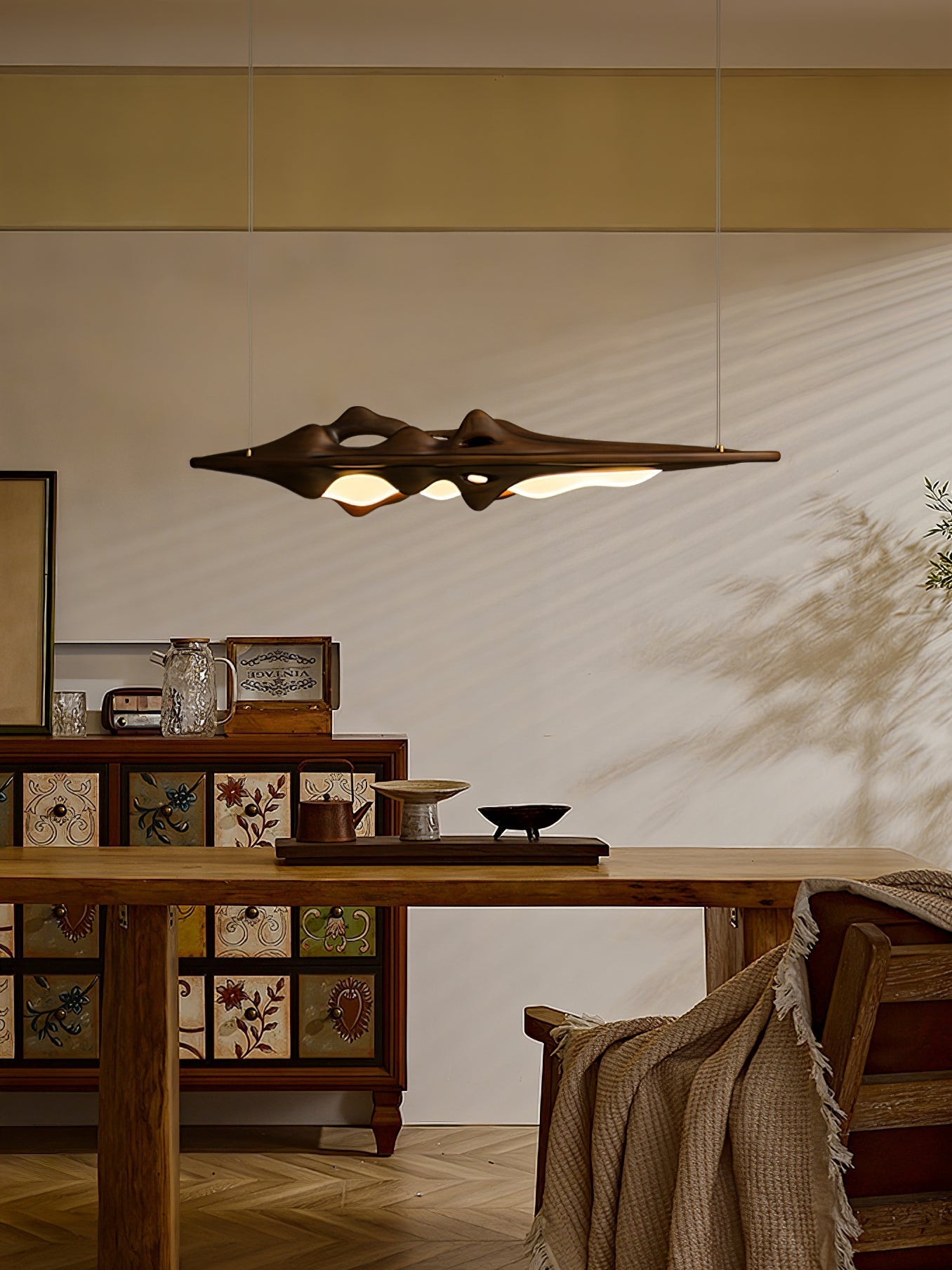 Ulsorira Topographic Wood Pendant Light - Letslighting