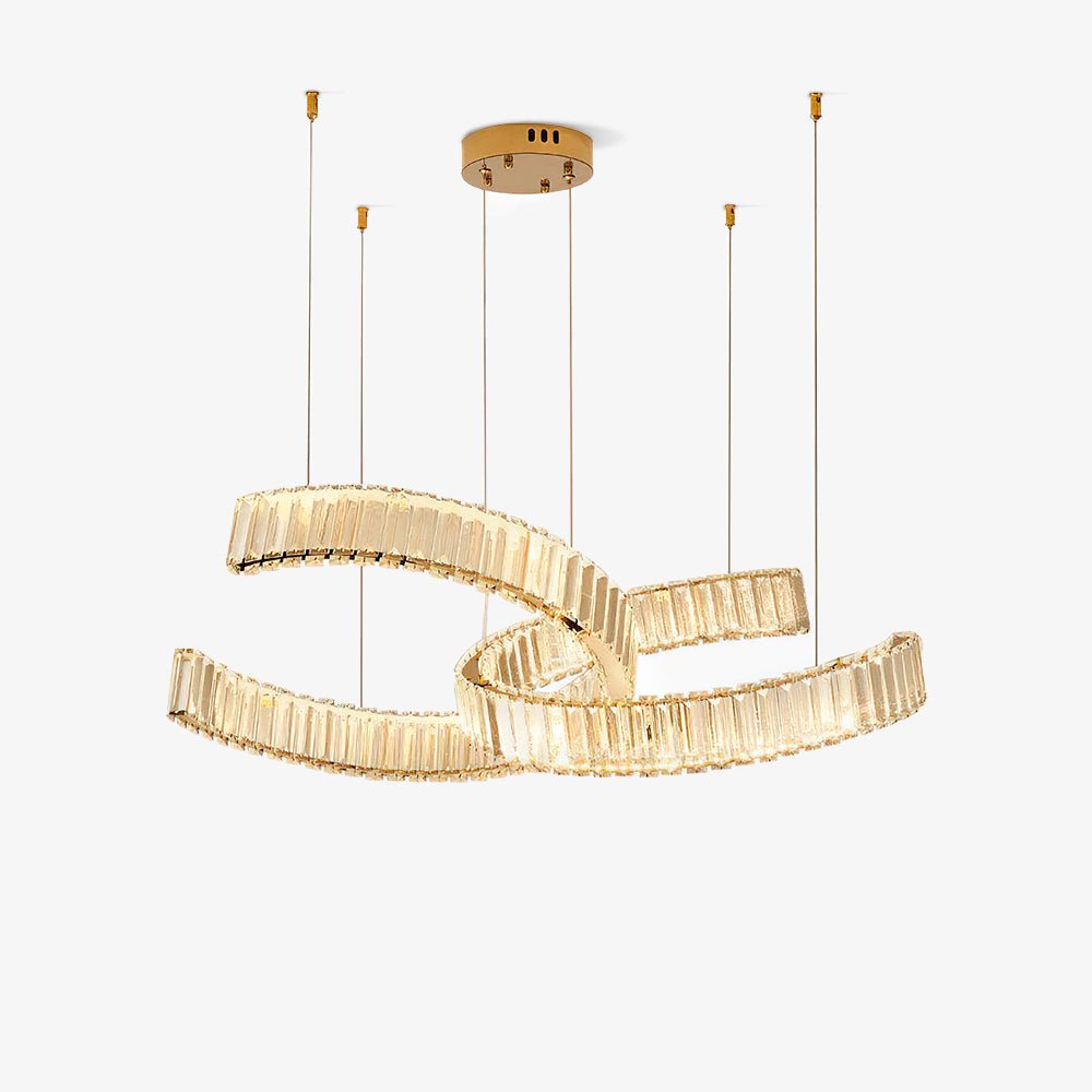 Lustra Chandelier Spiral Crystal Gold Glam - Letslighting