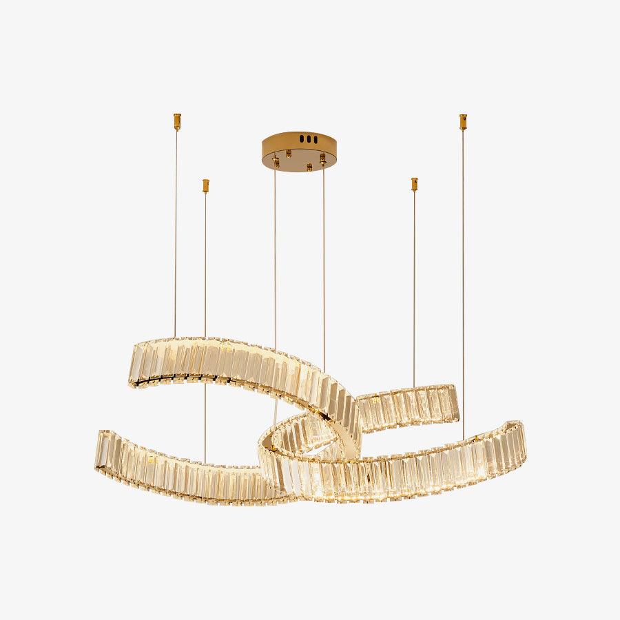 Lustra Chandelier Spiral Crystal Gold Glam - Letslighting