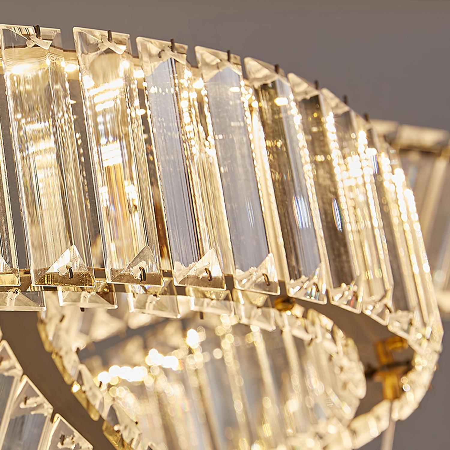Lustra Chandelier Spiral Crystal Gold Glam - Letslighting