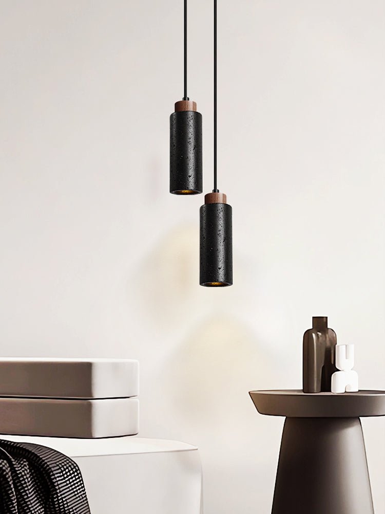 Vulcan Industrial Travertine Pendant Light