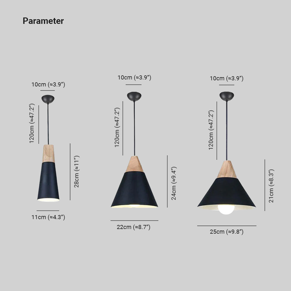 Valentina Multi-Shaped Wood And Pendant Light, 6 Colors - Letslighting