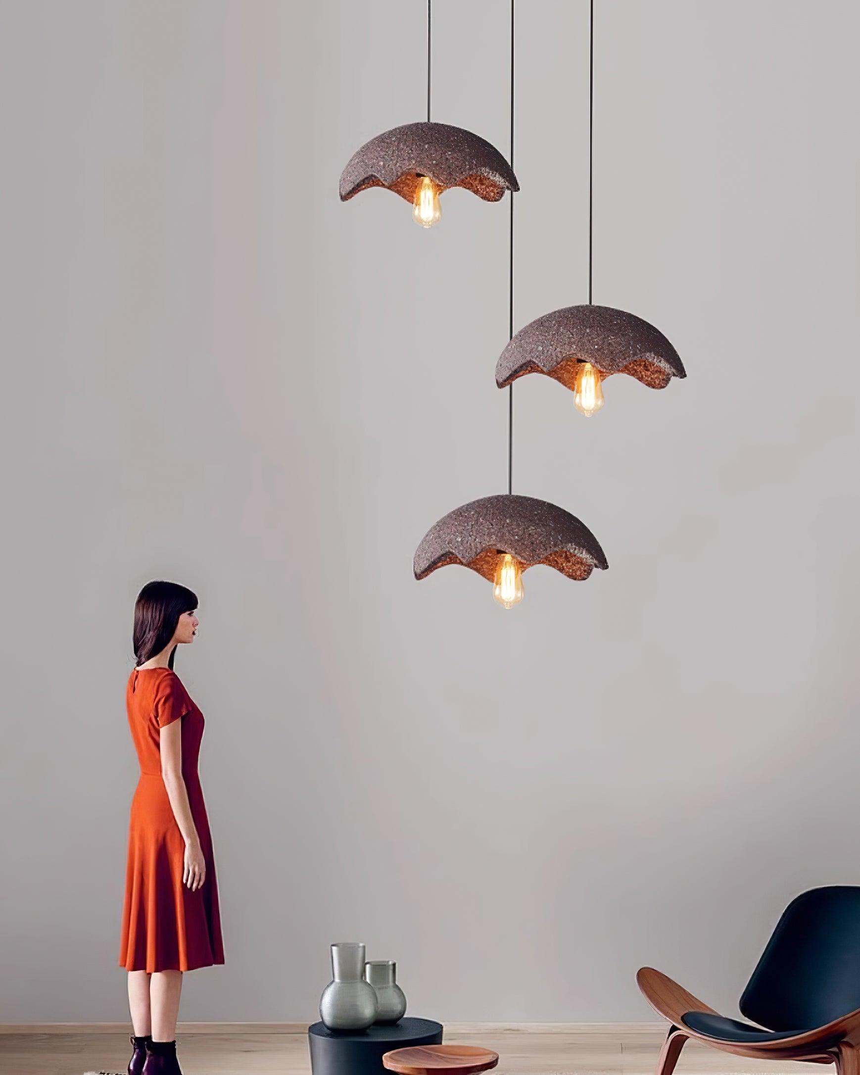 Zuko Pendant Lamp Scalloped Textured Organic - Letslighting