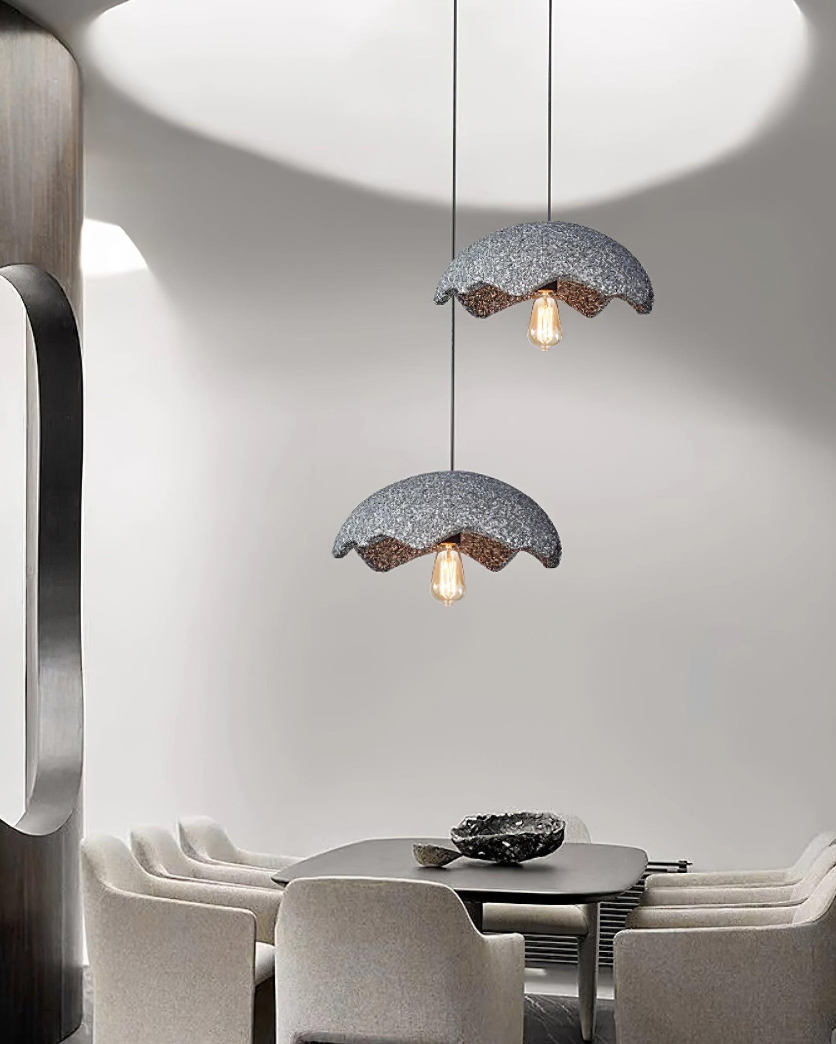 Zuko Pendant Lamp Scalloped Textured Organic - Letslighting