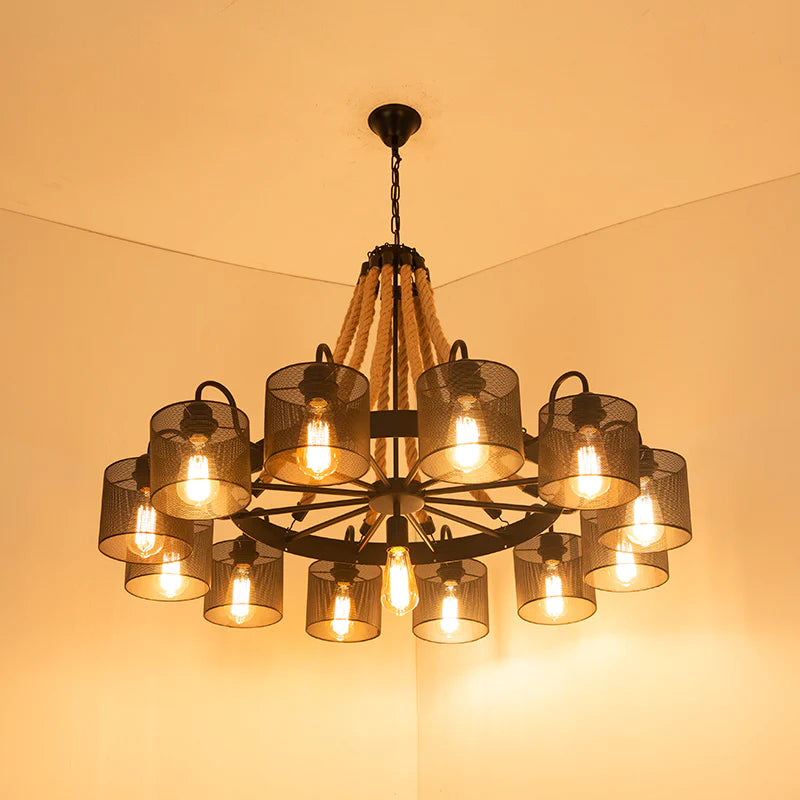 Epoch Vintage LED Pendant Light Rope Metal Living Room - Letslighting