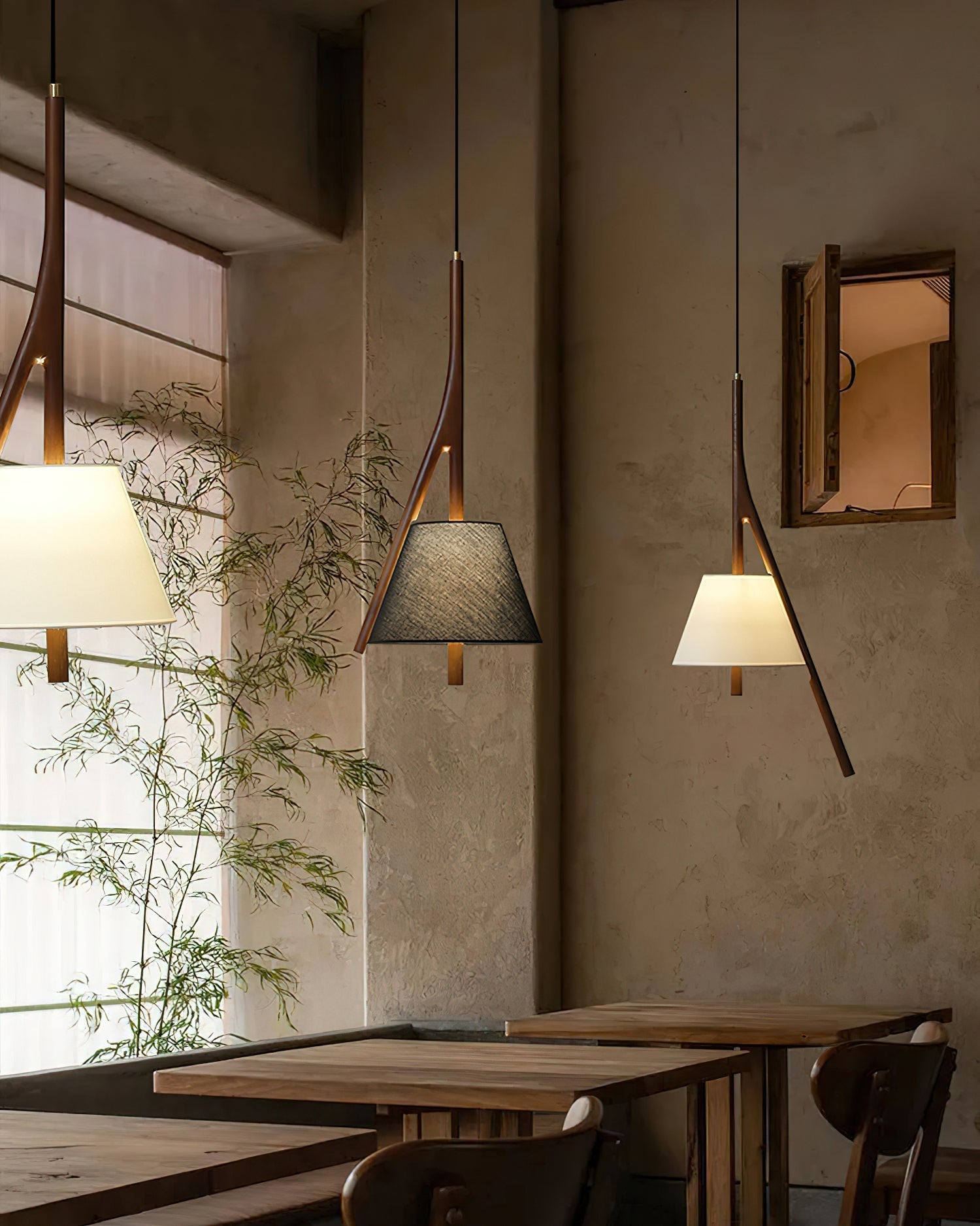 Zovenarae Triangular Wood Pendant Light - Letslighting