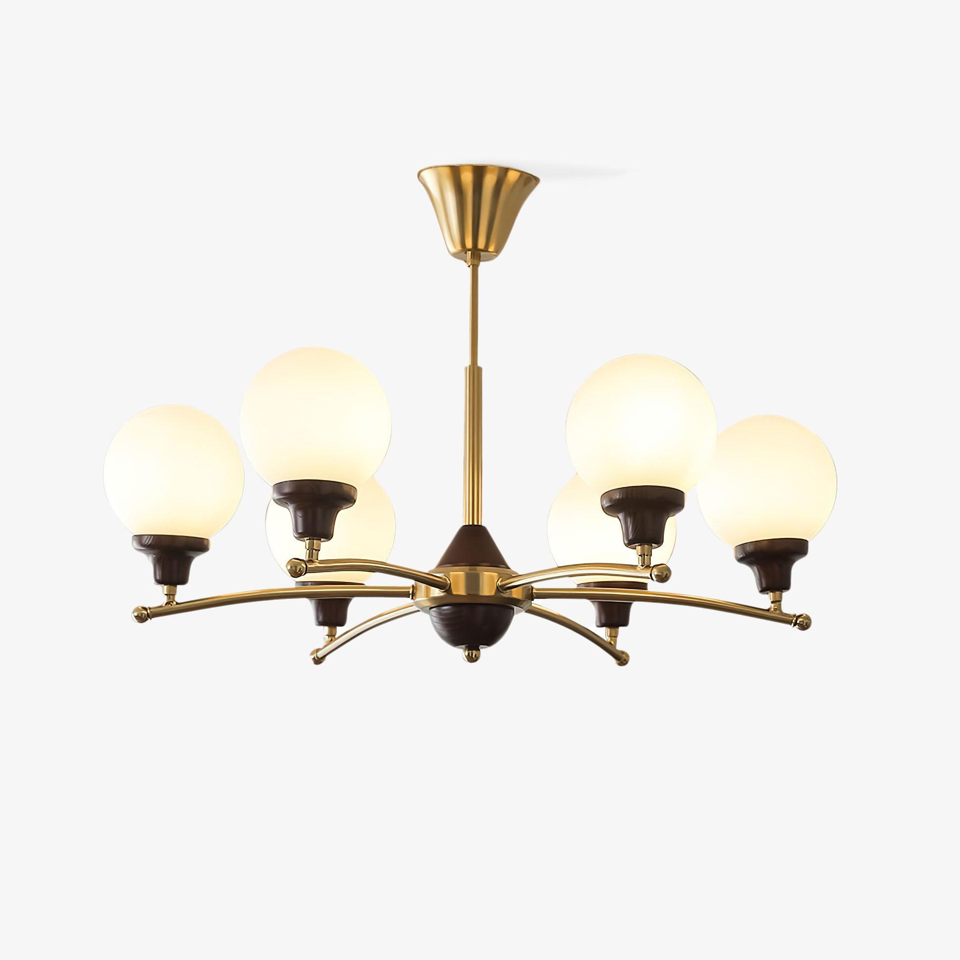 Lustra Chandelier Walnut Glass Balls - Letslighting