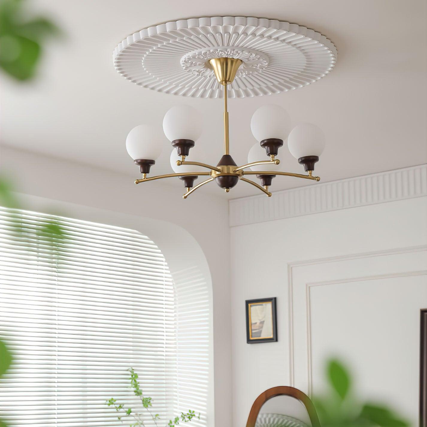 Lustra Chandelier Walnut Glass Balls - Letslighting