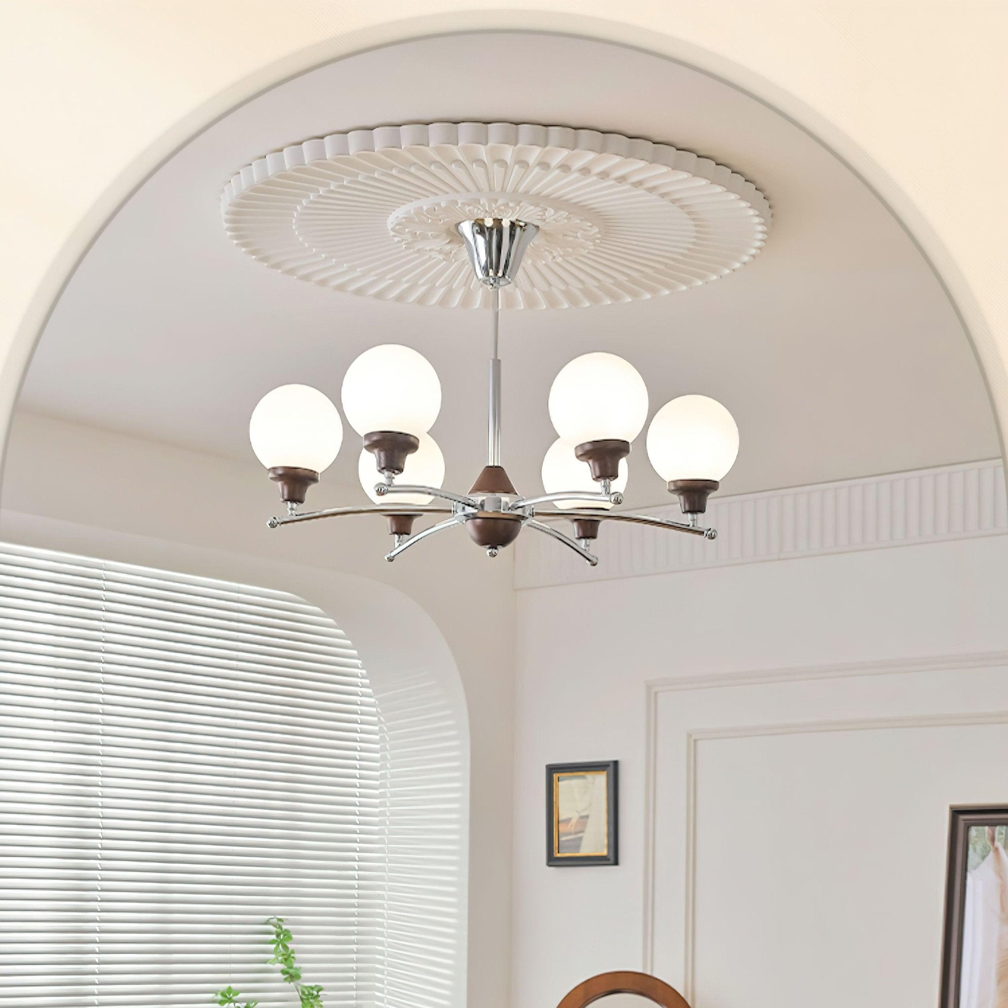 Lustra Chandelier Walnut Glass Balls - Letslighting