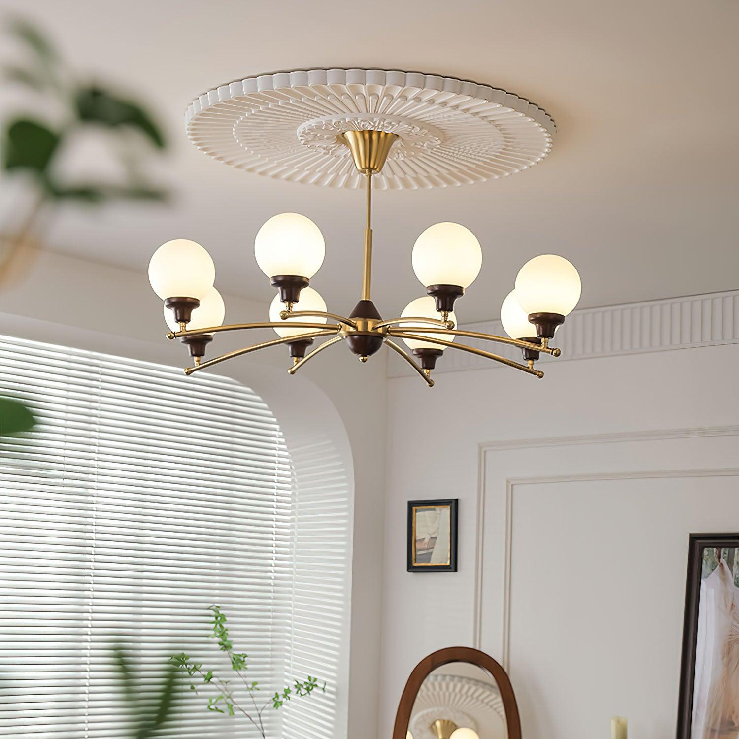 Lustra Chandelier Walnut Glass Balls - Letslighting