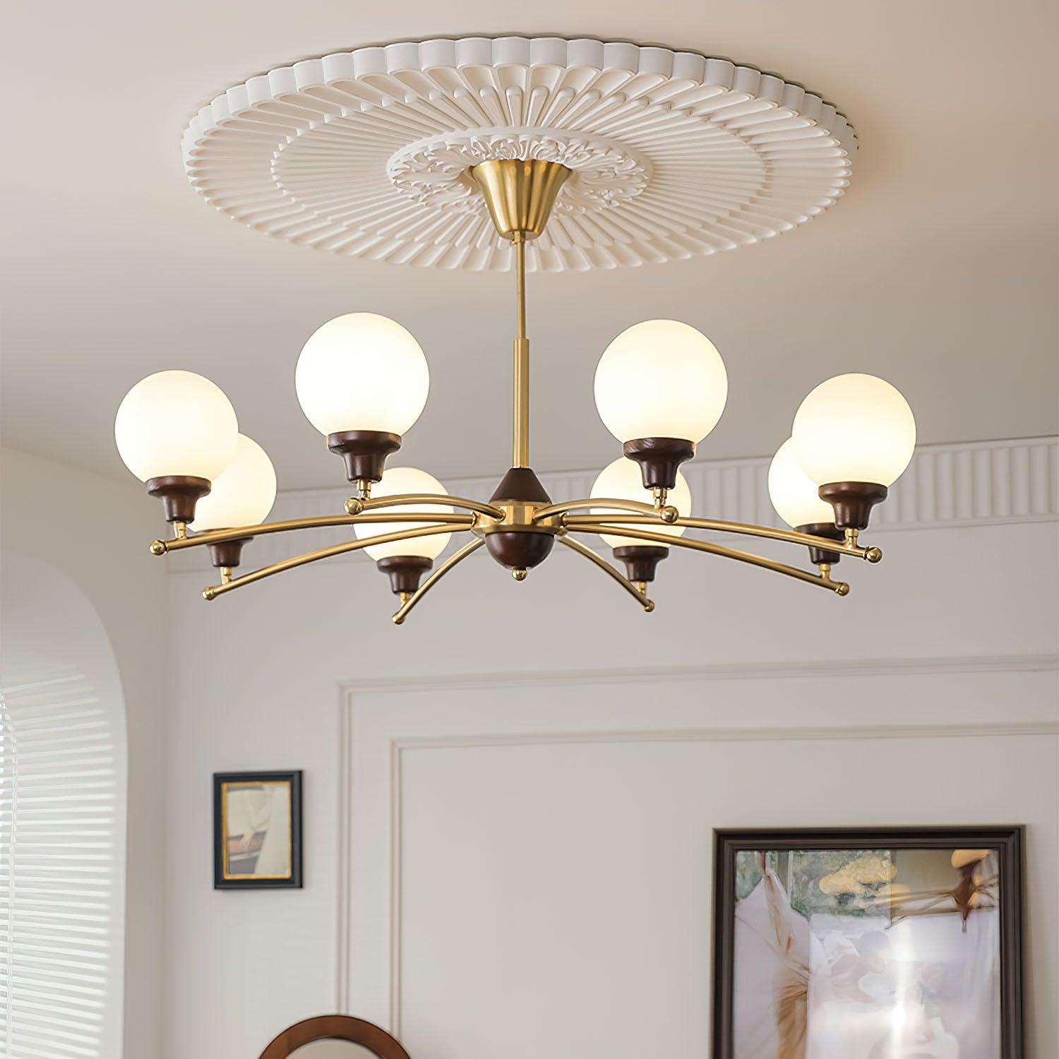 Lustra Chandelier Walnut Glass Balls - Letslighting