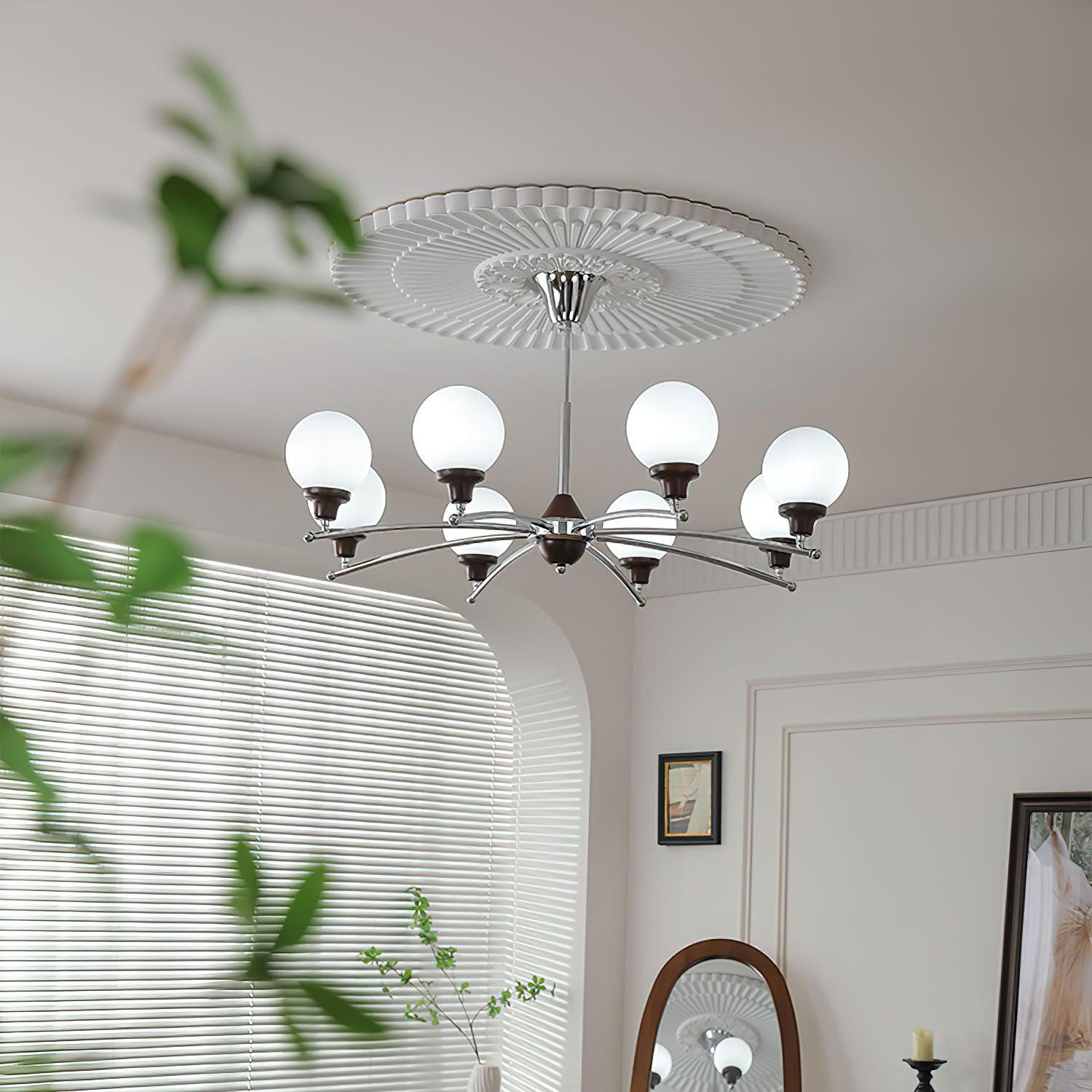 Lustra Chandelier Walnut Glass Balls - Letslighting