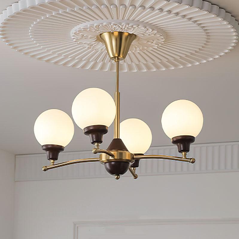 Lustra Chandelier Walnut Glass Balls - Letslighting