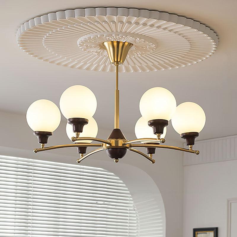 Lustra Chandelier Walnut Glass Balls - Letslighting