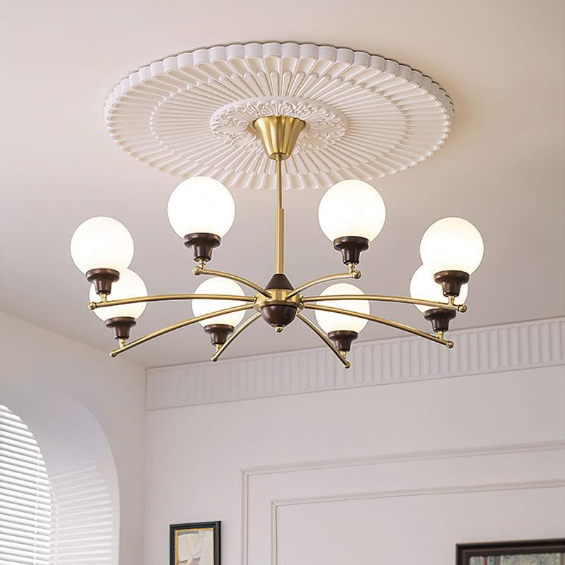 Lustra Chandelier Walnut Glass Balls - Letslighting