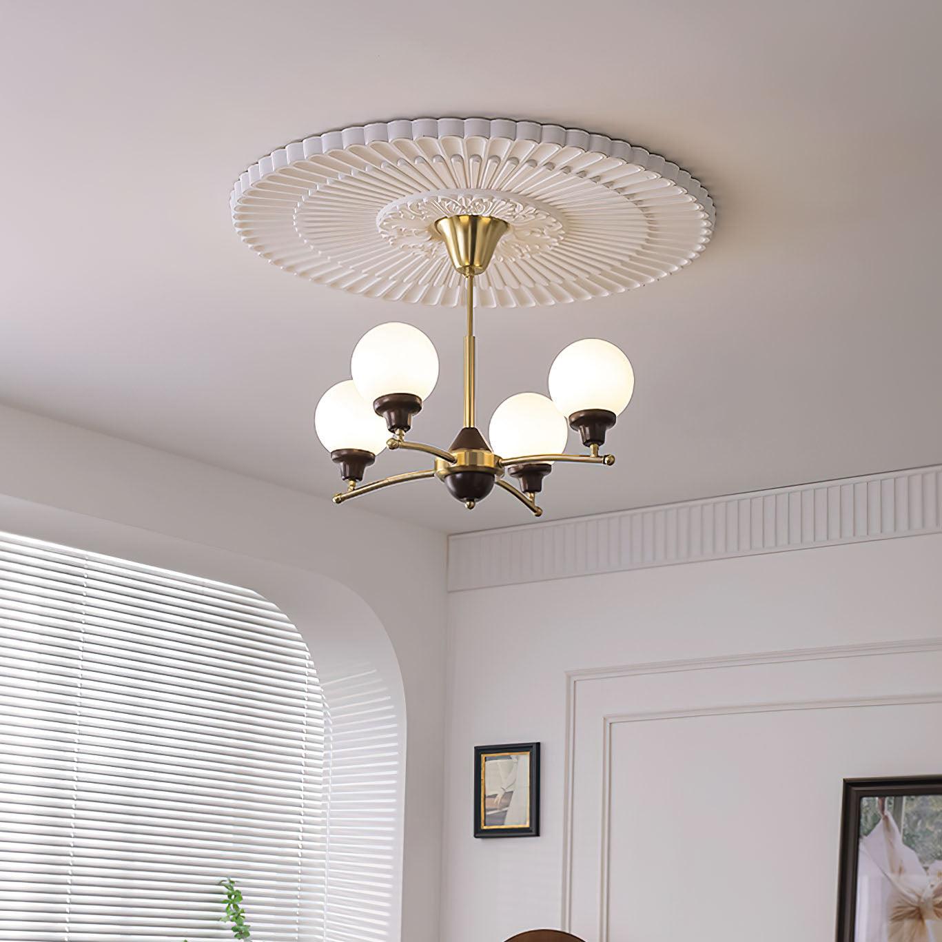 Lustra Chandelier Walnut Glass Balls - Letslighting