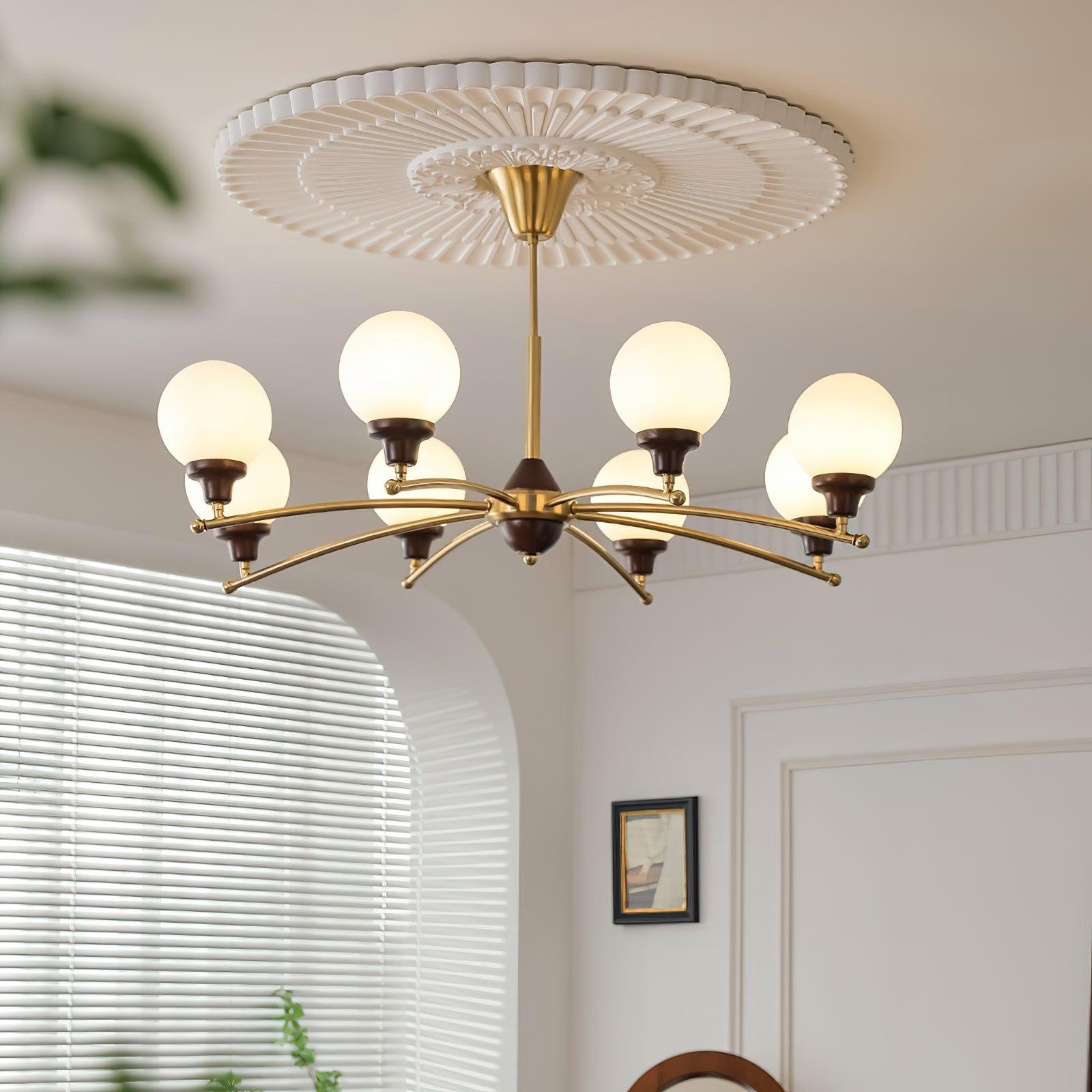 Lustra Chandelier Walnut Glass Balls - Letslighting