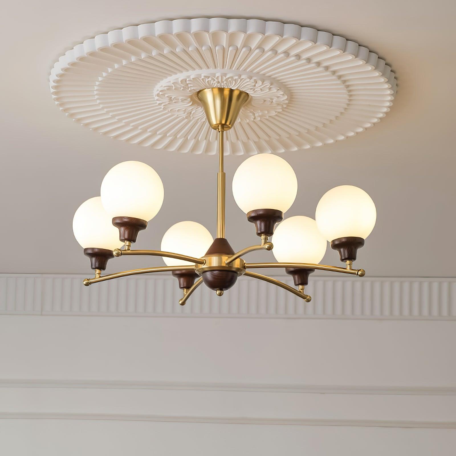 Lustra Chandelier Walnut Glass Balls - Letslighting