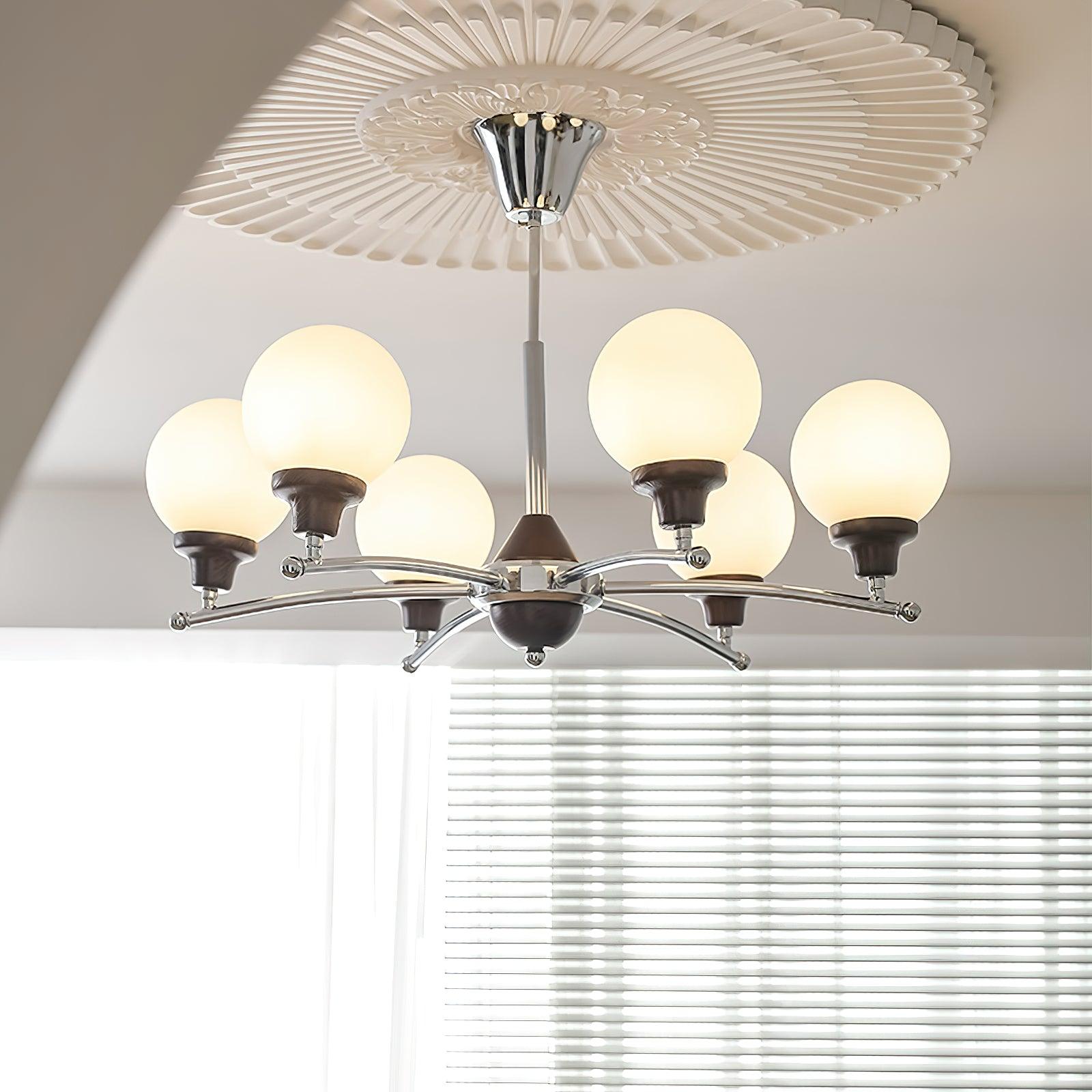 Lustra Chandelier Walnut Glass Balls - Letslighting
