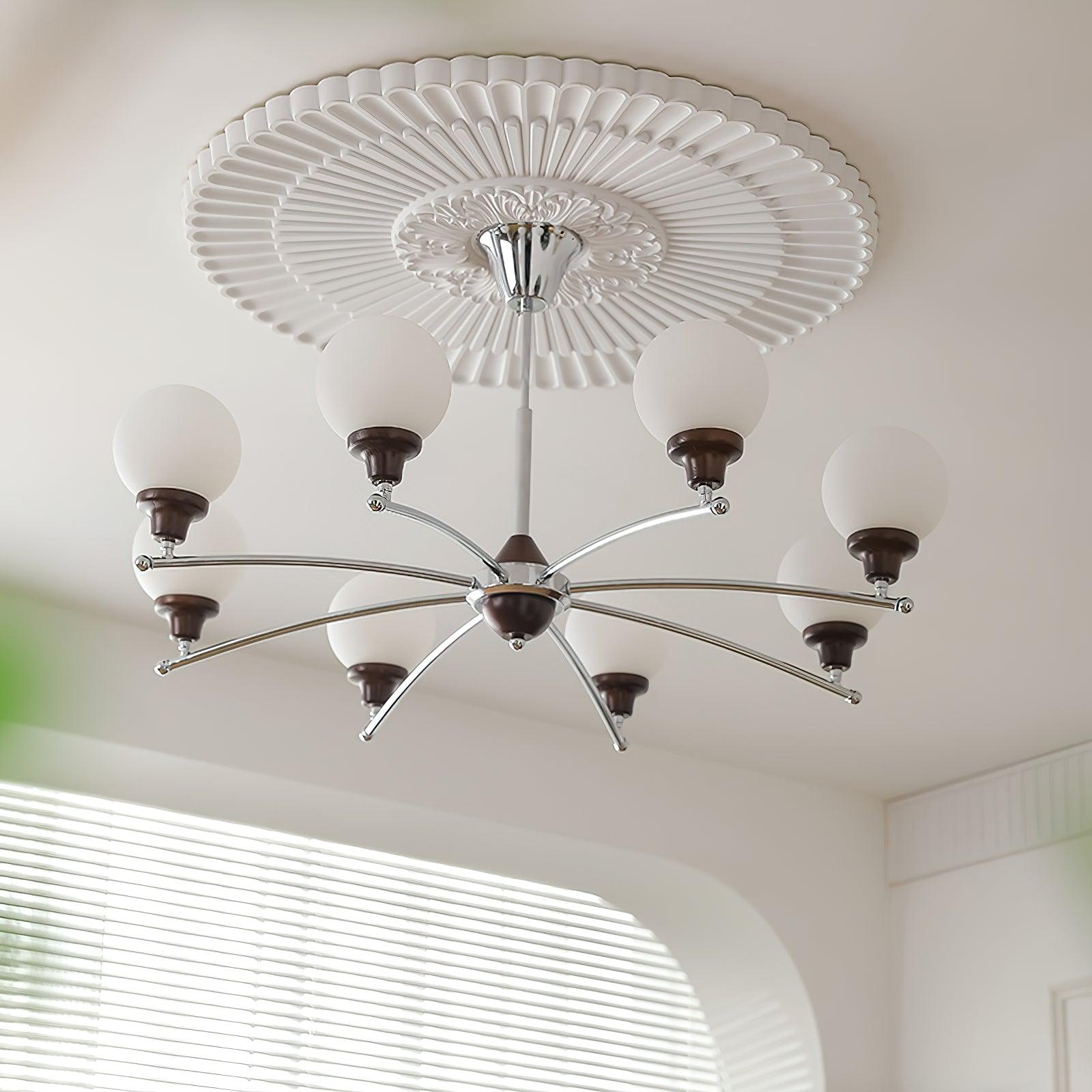 Lustra Chandelier Walnut Glass Balls - Letslighting