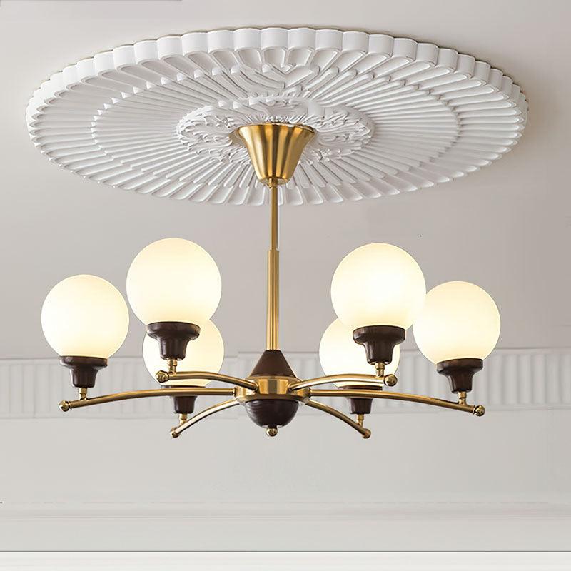 Lustra Chandelier Walnut Glass Balls - Letslighting