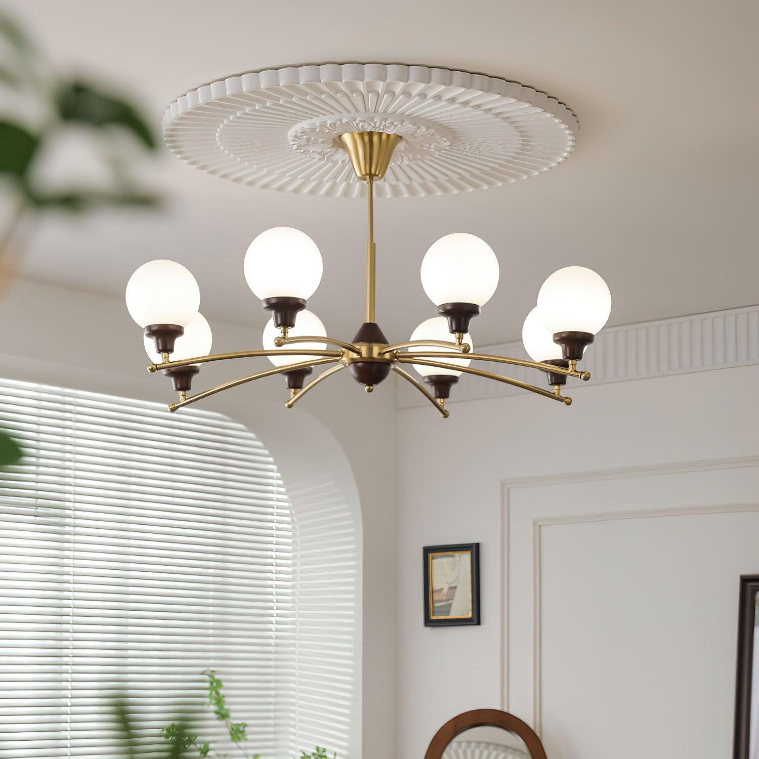 Lustra Chandelier Walnut Glass Balls - Letslighting