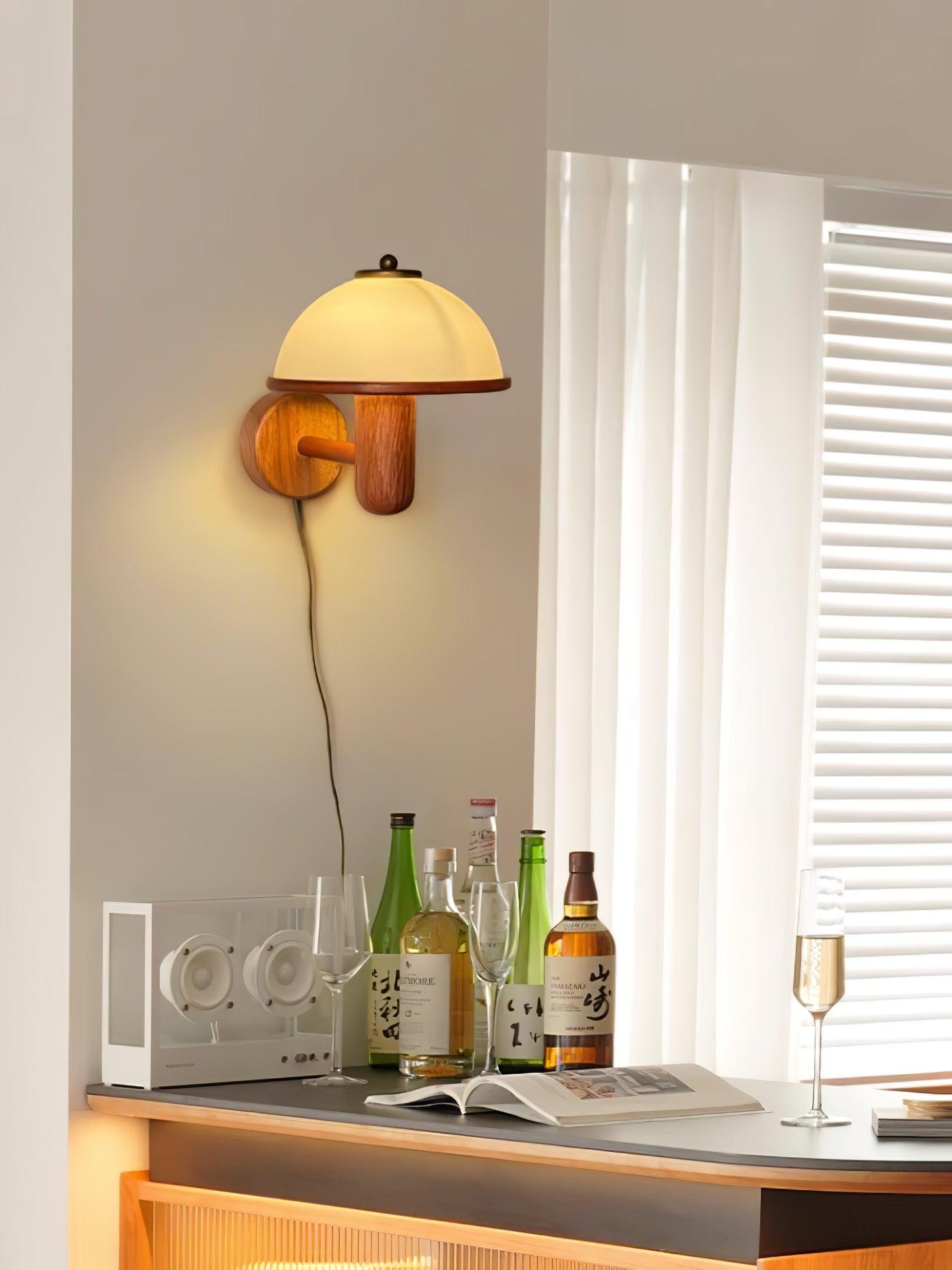 Lustra Wall Lamp Mushroom Wood Oak - Letslighting