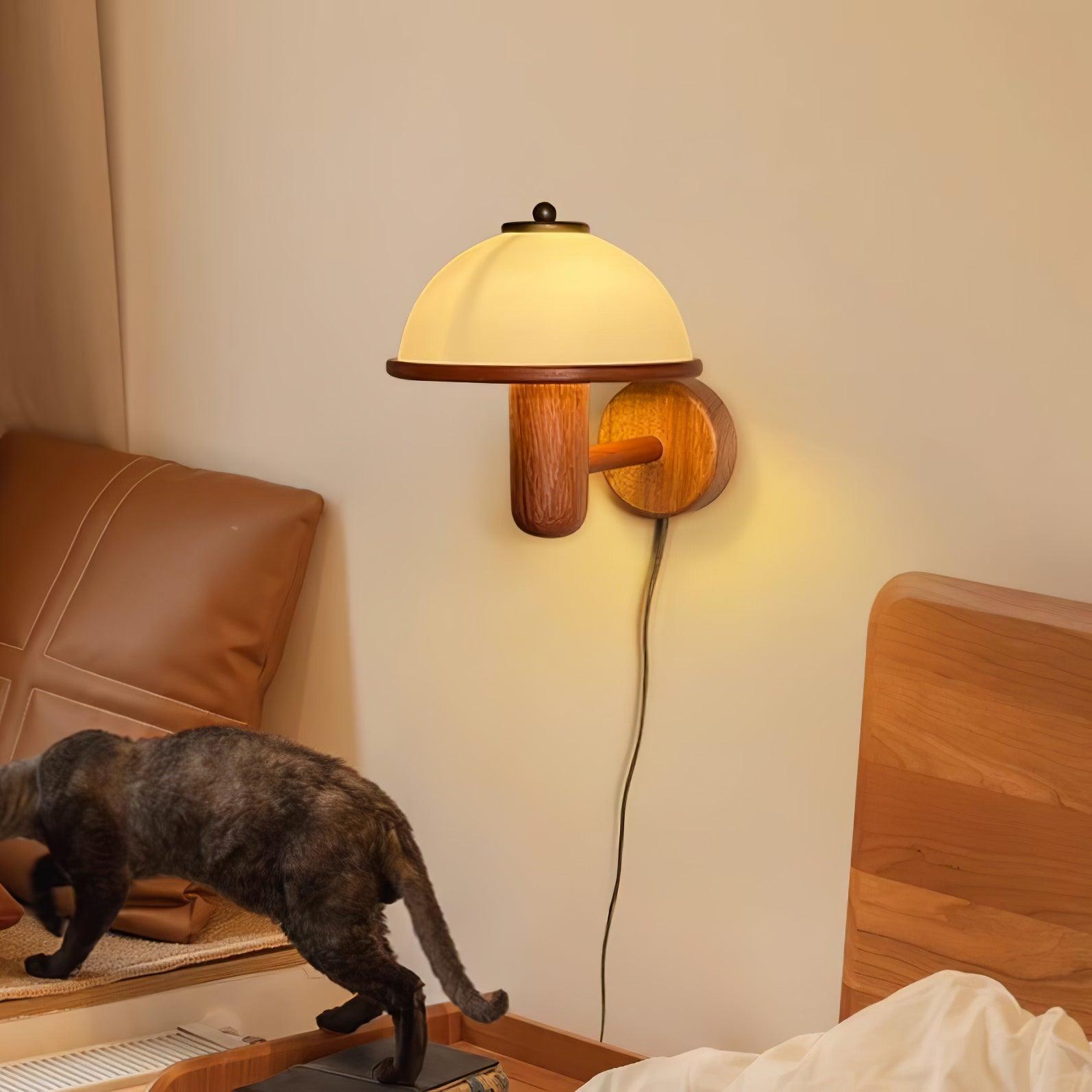 Lustra Wall Lamp Mushroom Wood Oak - Letslighting