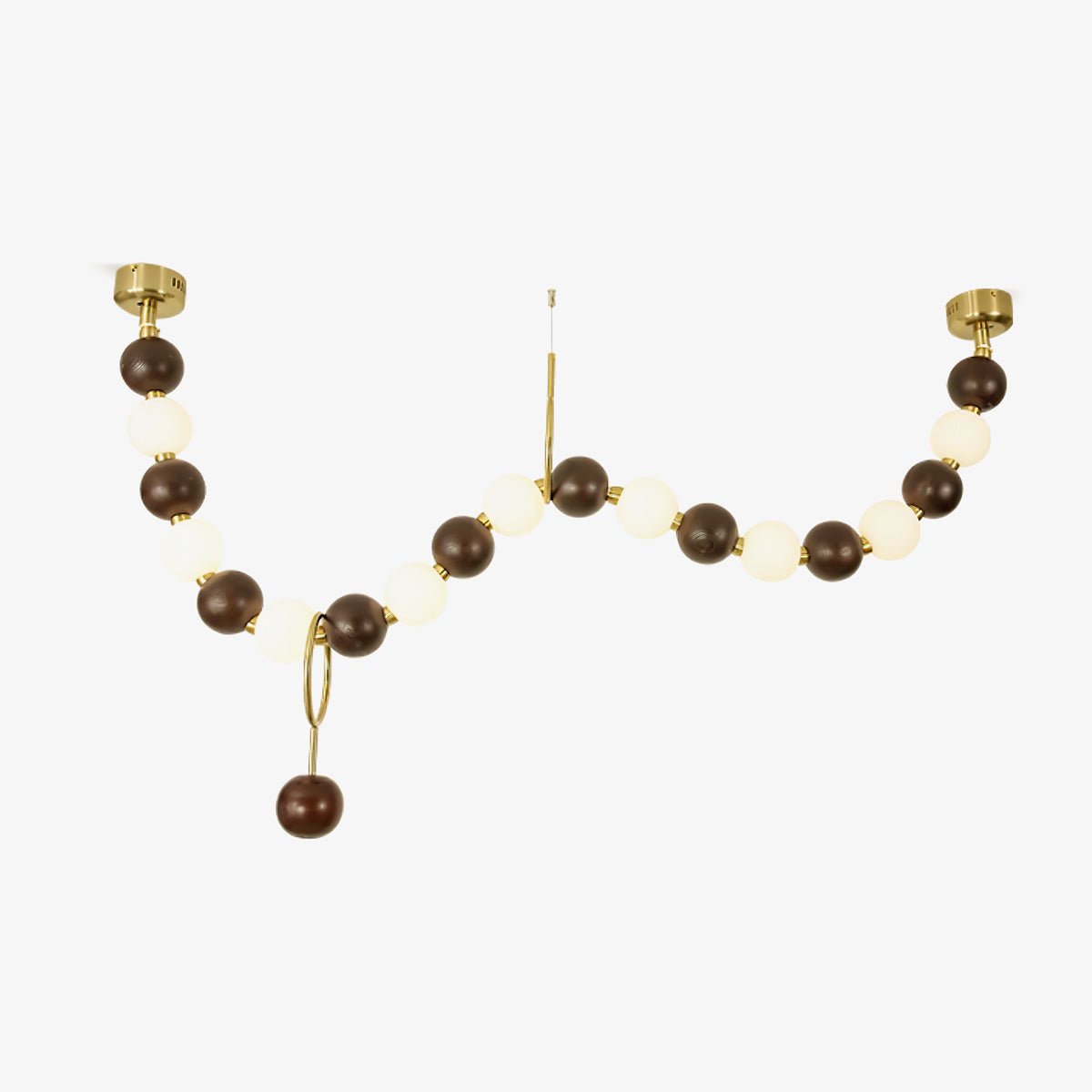 Aurora Chandelier Walnut Bead Necklace - Letslighting