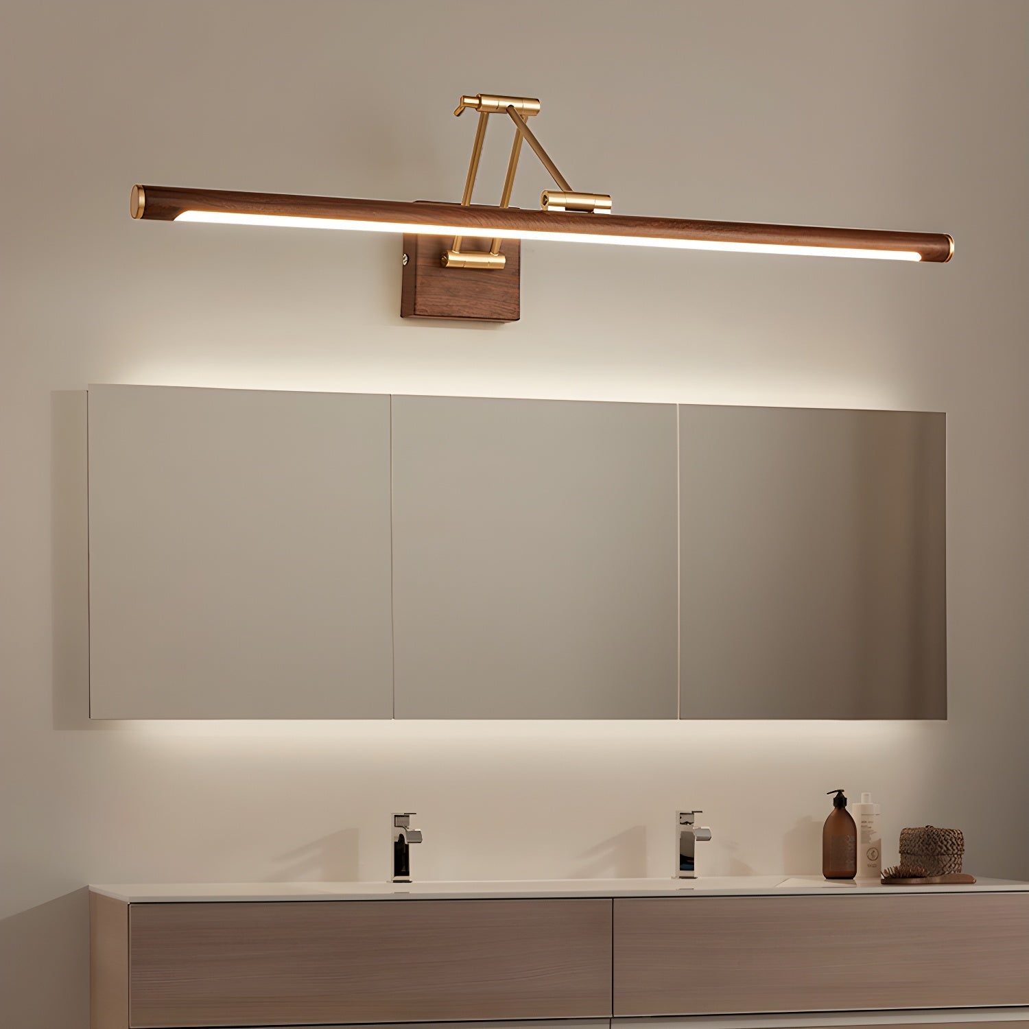 Walnut Color Linear Adjustable Wall Light - Letslighting