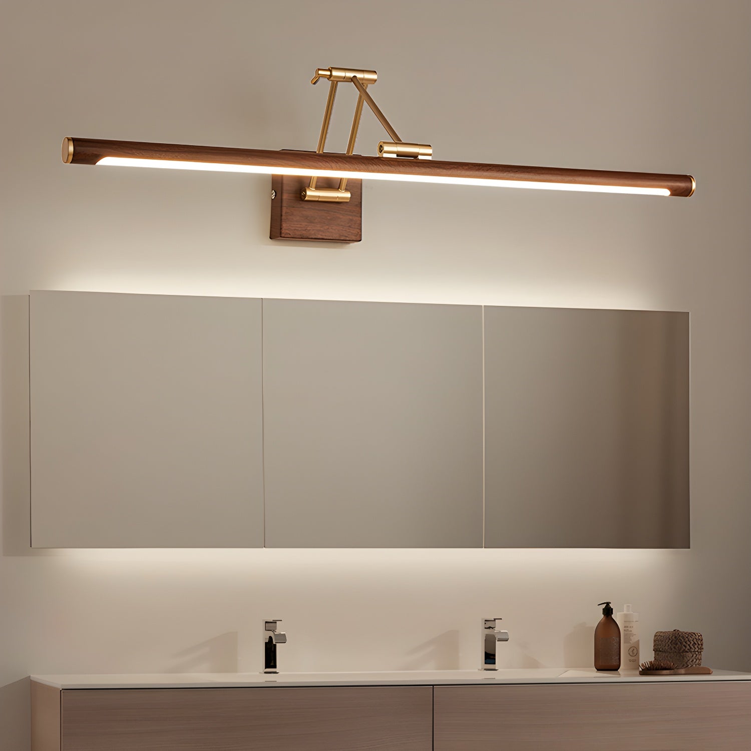 Walnut Color Linear Adjustable Wall Light - Letslighting