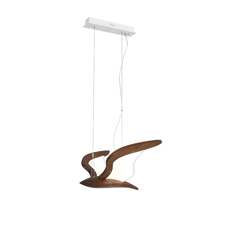 Lustra Chandelier Bird Form Wood Sculptural - Letslighting