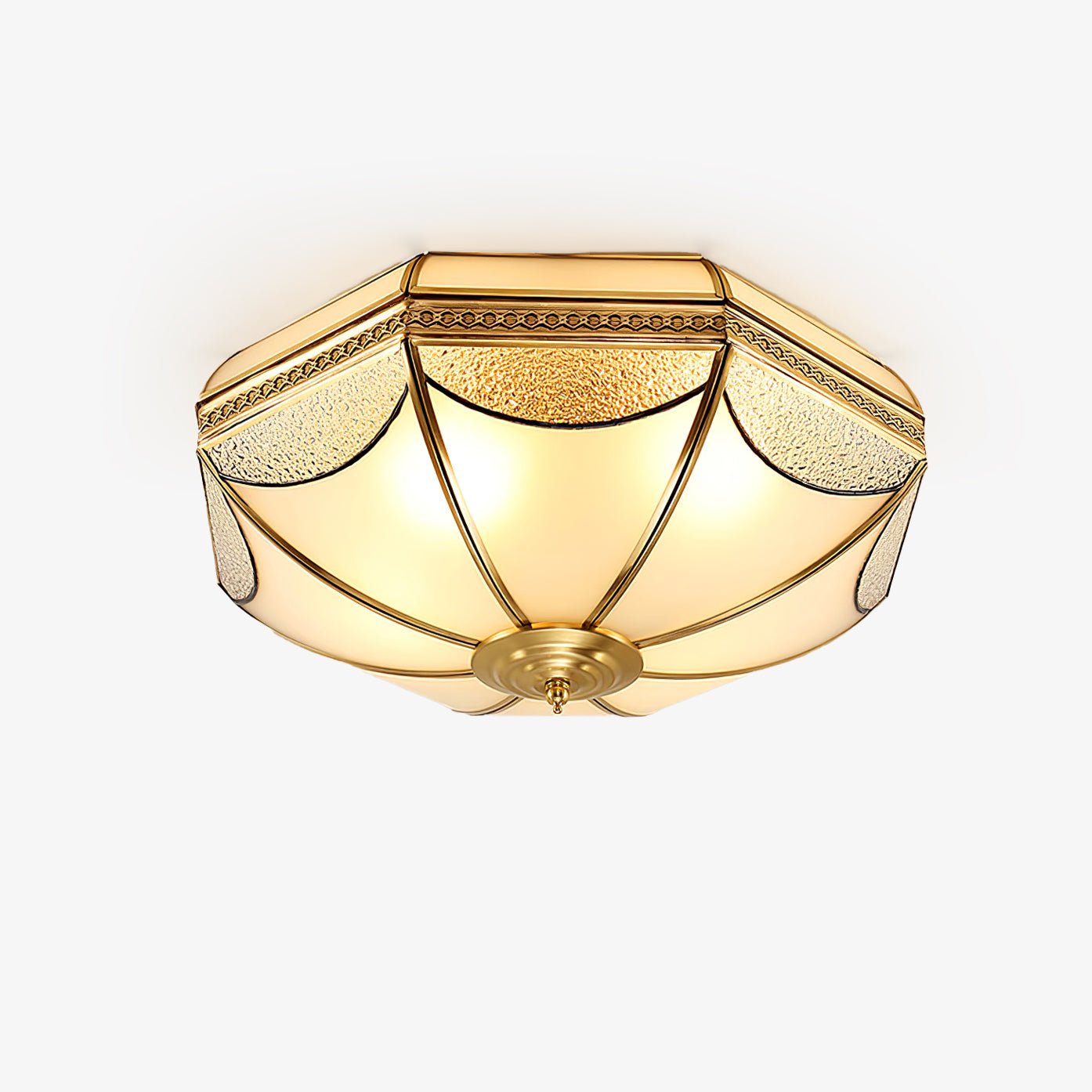 Ellaeara Warehouse Dome Shape Brass Glass Ceiling Lamp - Letslighting